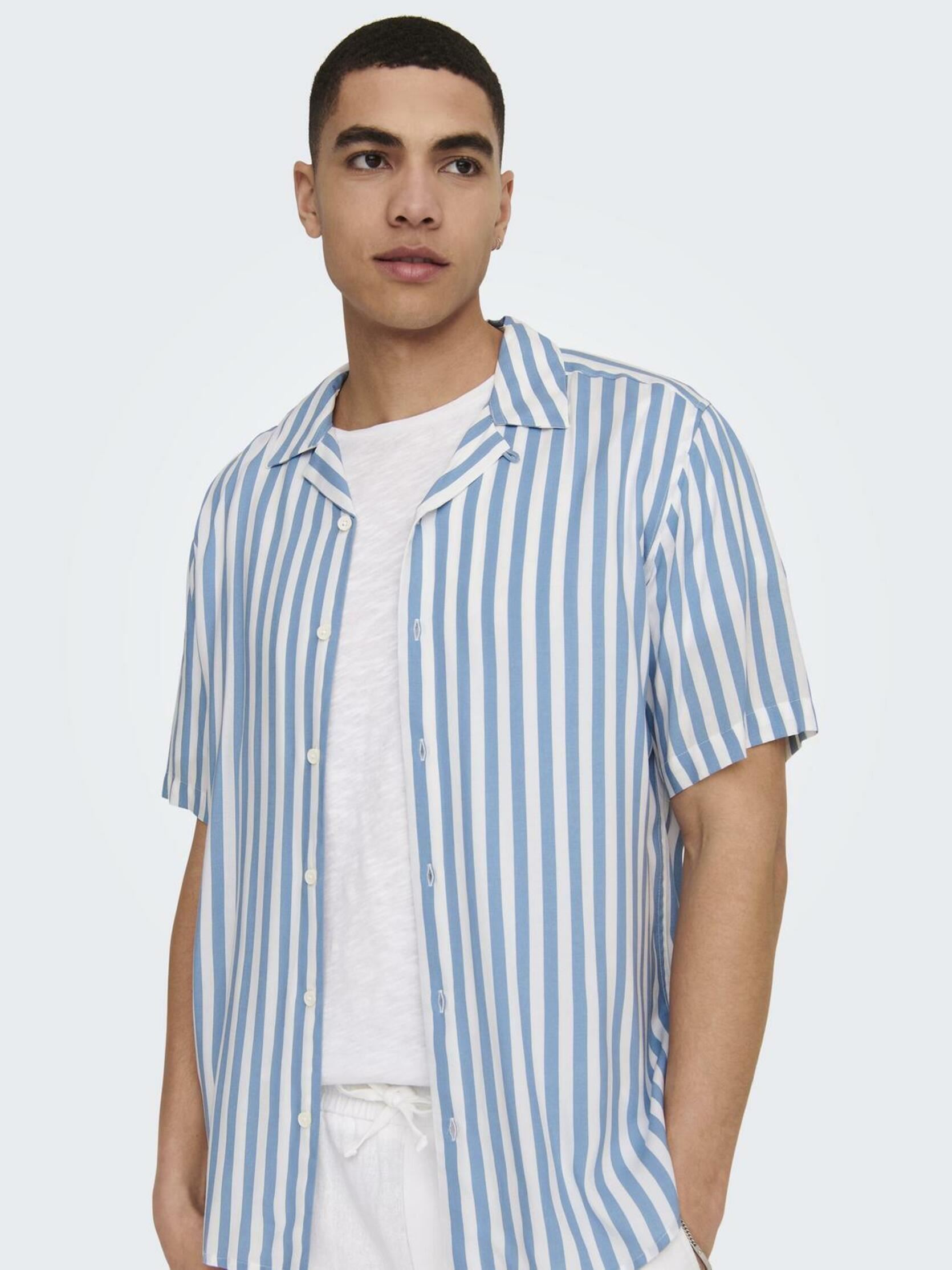 Vêtements Only & Sons ONSWAYNE LIFE SS VISCOSE SHIRT NOOS pour Accessoires