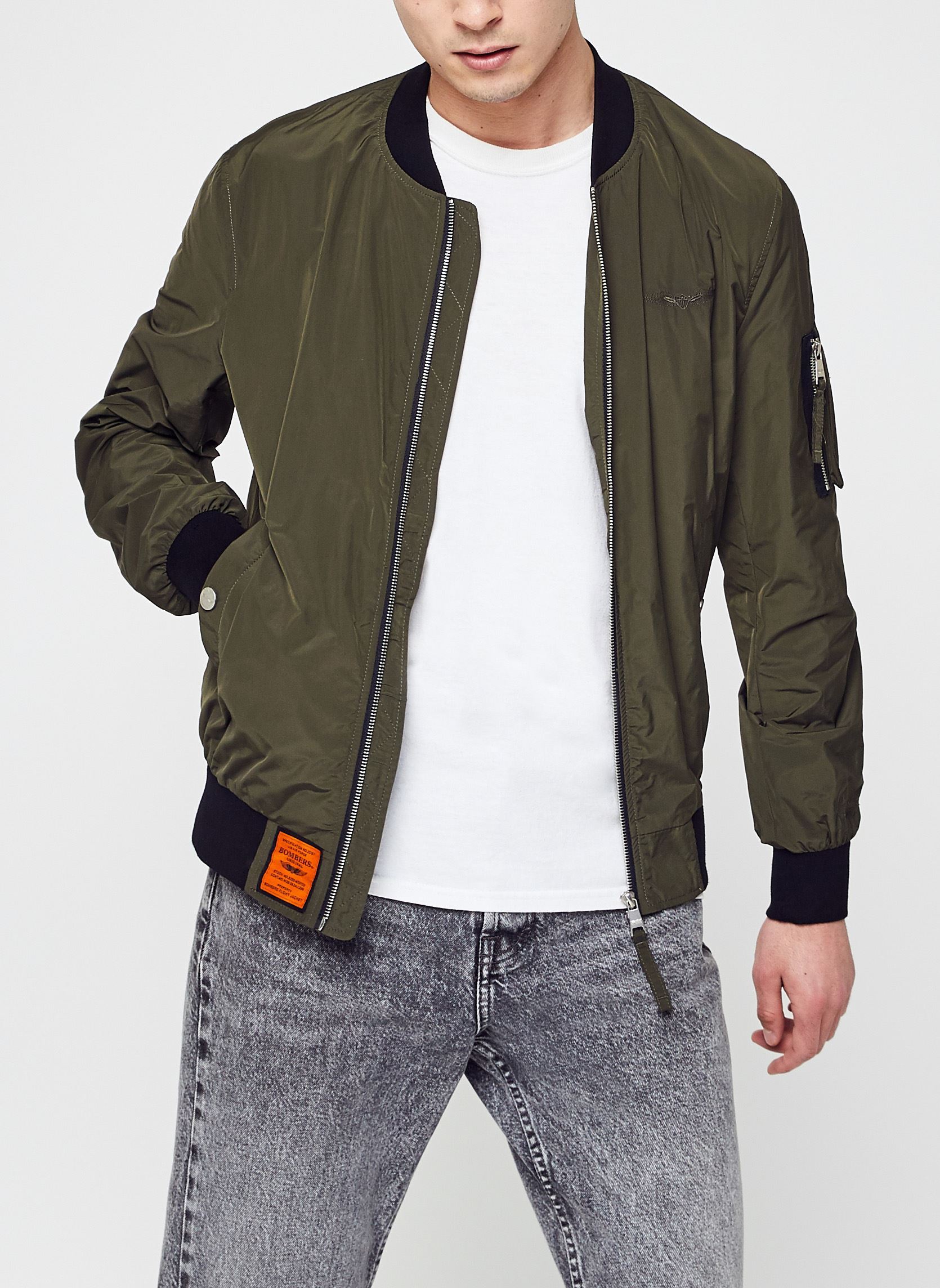 Bomberjacken Ma1 Men herren grün Bombers Original Bomberjacken Ma1 Men herren grün KAKI