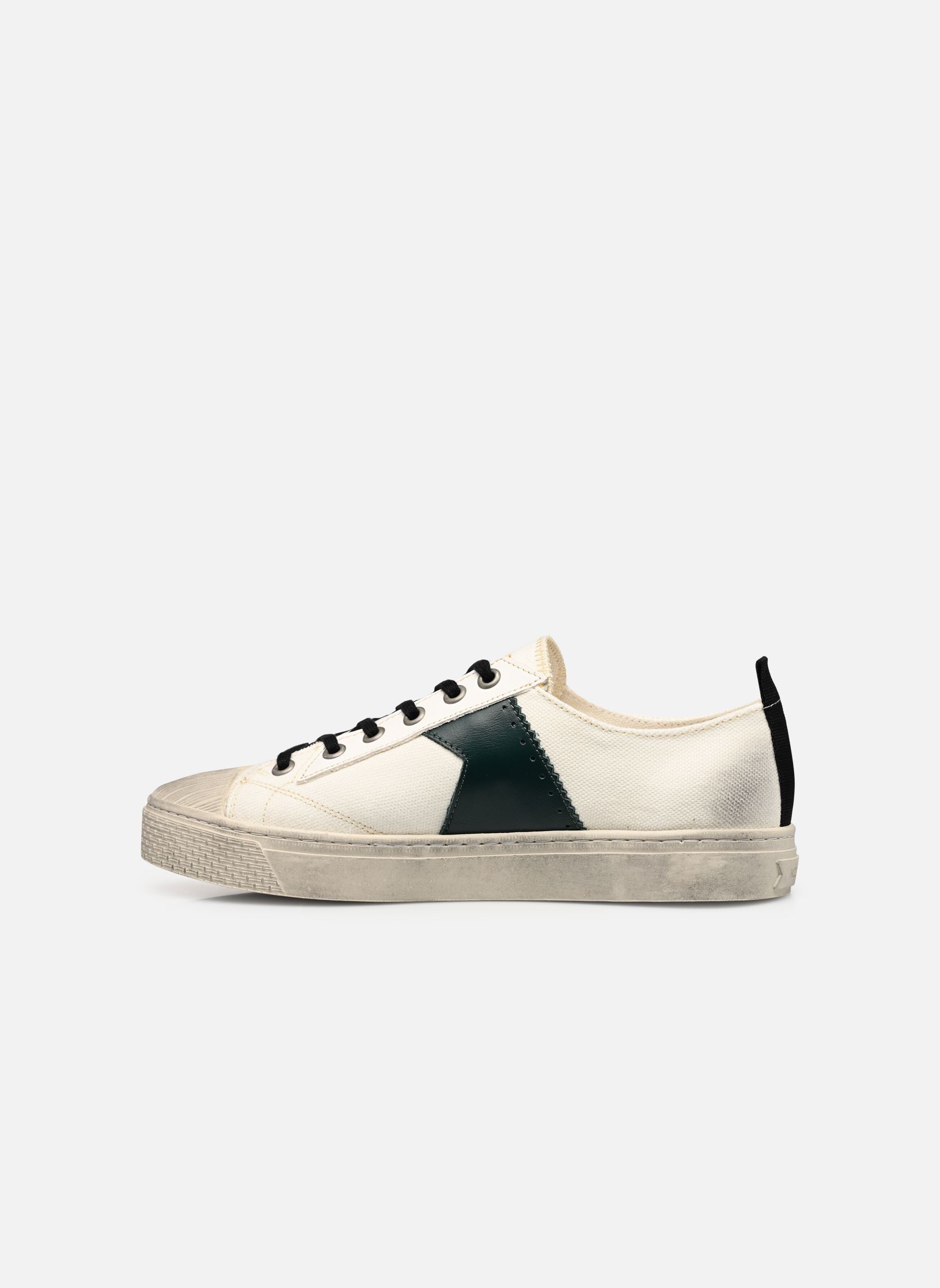 Baskets toile BACKSTAGE L8 homme blanc Kost Baskets toile BACKSTAGE L8 homme blanc ECRU+VERT