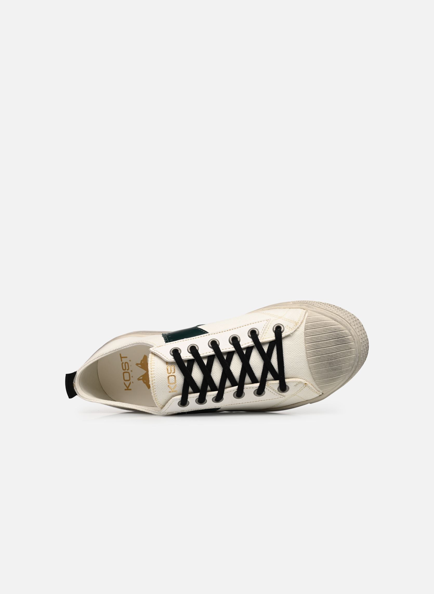 Baskets toile BACKSTAGE L8 homme blanc Kost Baskets toile BACKSTAGE L8 homme blanc ECRU+VERT