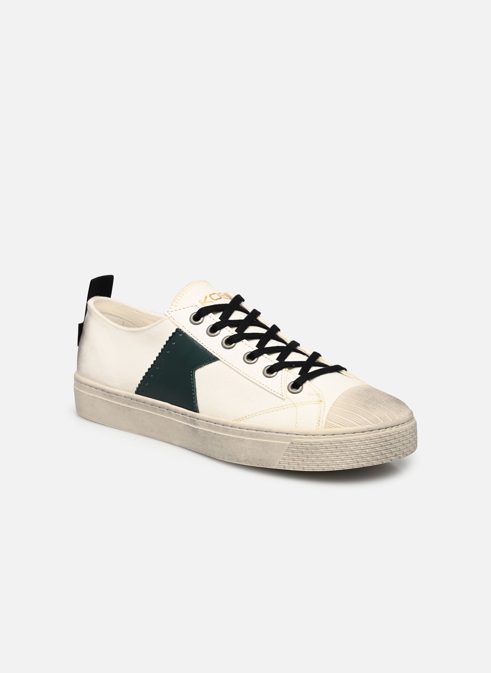 Baskets toile BACKSTAGE L8 homme blanc Kost Baskets toile BACKSTAGE L8 homme blanc ECRU+VERT