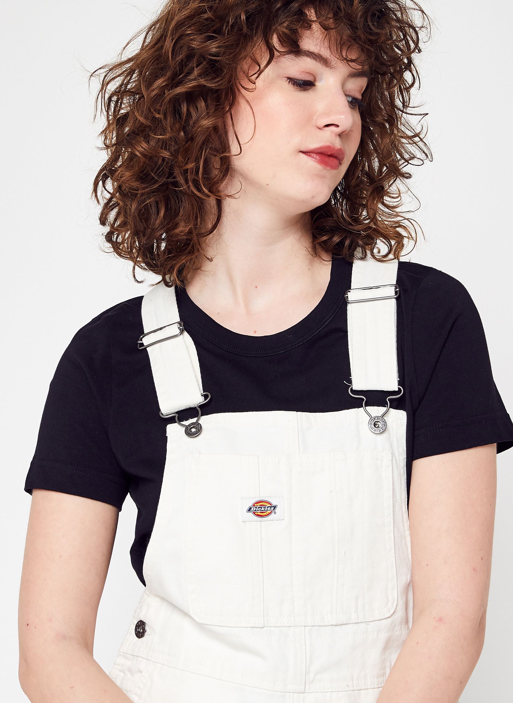 Tuinbroeken Dickies Duck Canvas Bib Short W dames wit Dickies Tuinbroeken Dickies Duck Canvas Bib Short W dames wit STONE WASHED CLOUD