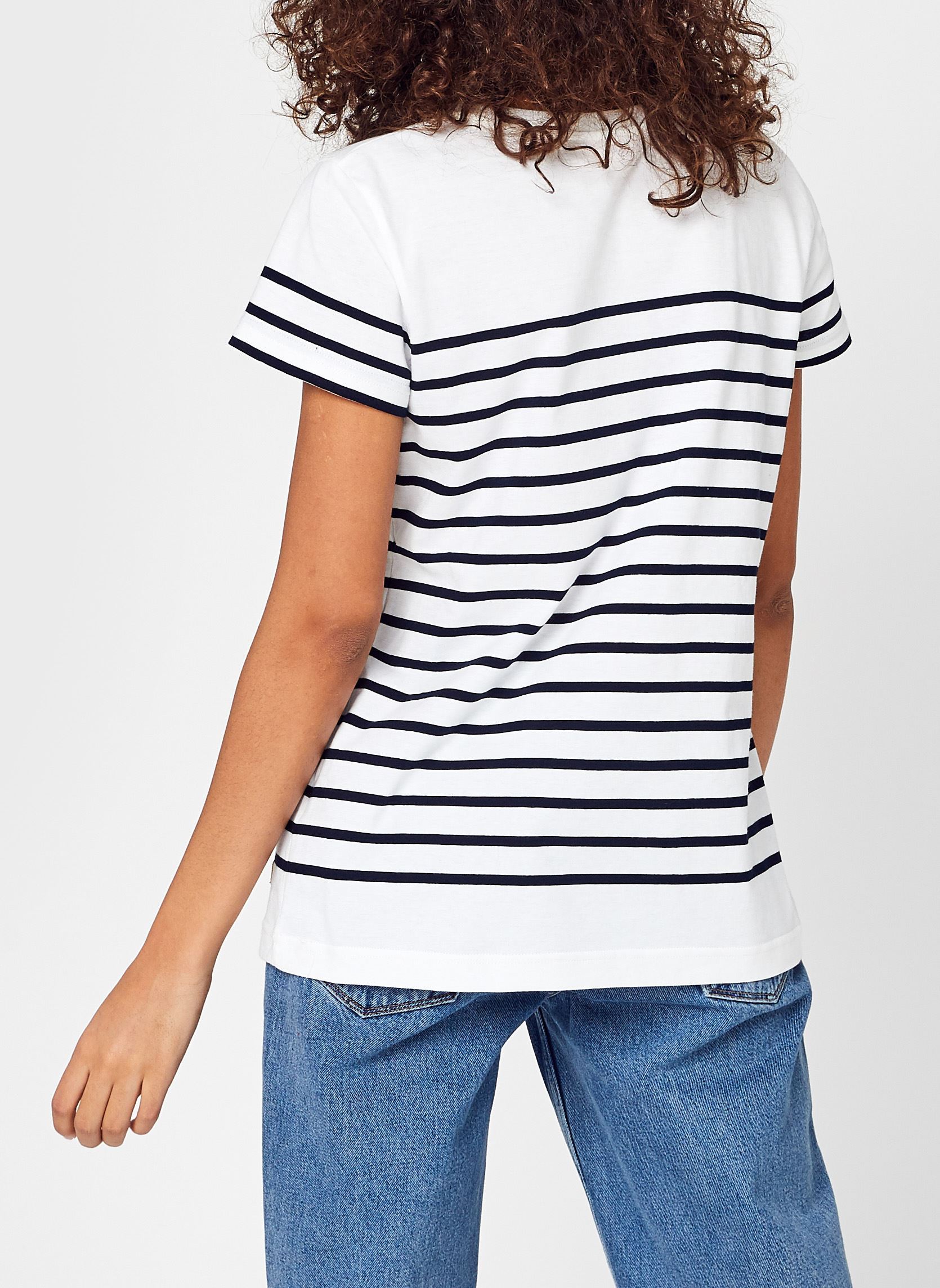 T-shirts Marinière ''Etel'' Femme dames wit Armor Lux T-shirts Marinière ''Etel'' Femme dames wit BLANC RICH NAVY