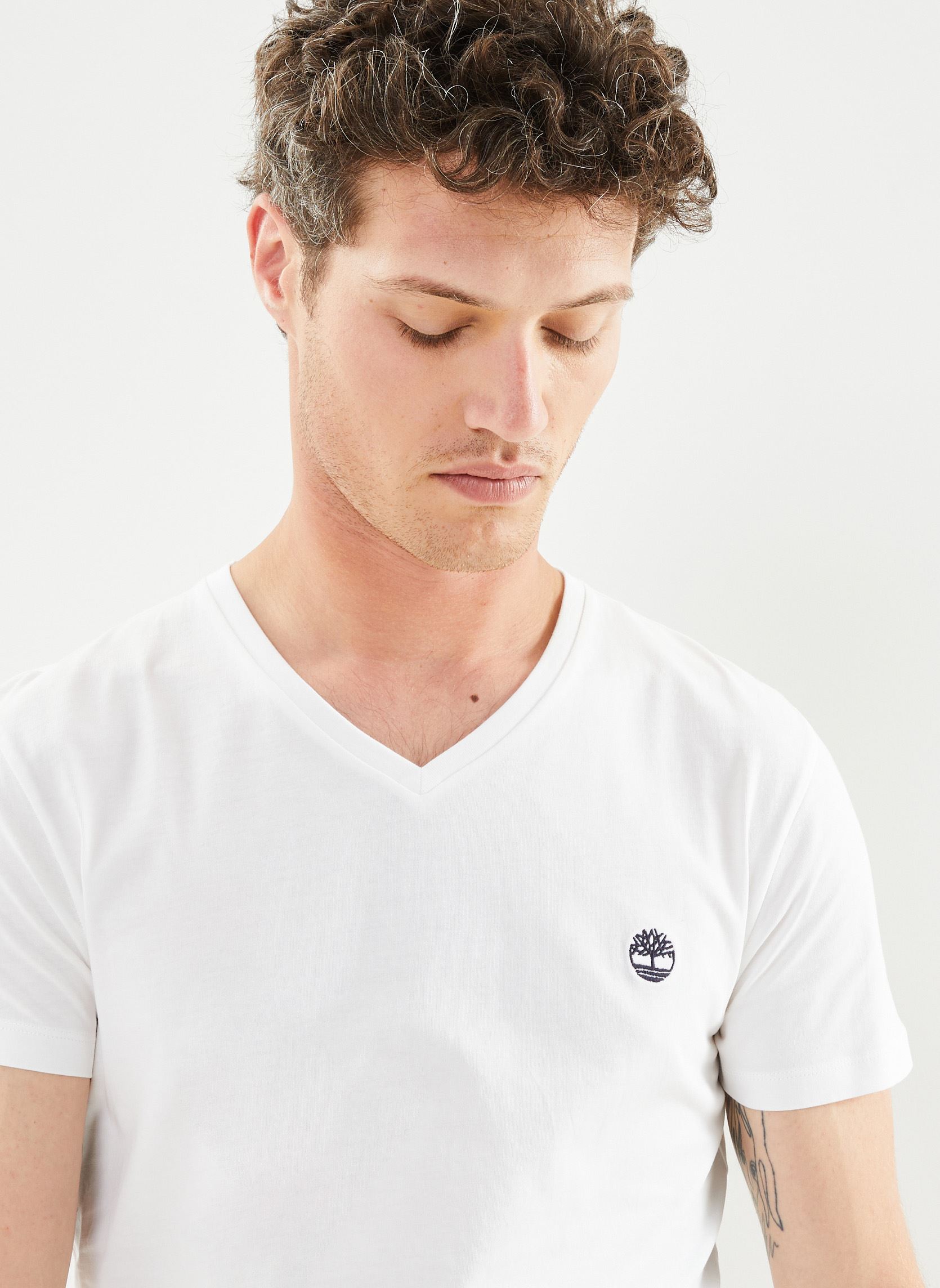 Tee-shirts SS Dunstan River Jersey V Neck Tee Slim homme blanc Timberland Tee-shirts SS Dunstan River Jersey V Neck Tee Slim homme blanc 100 WHITE