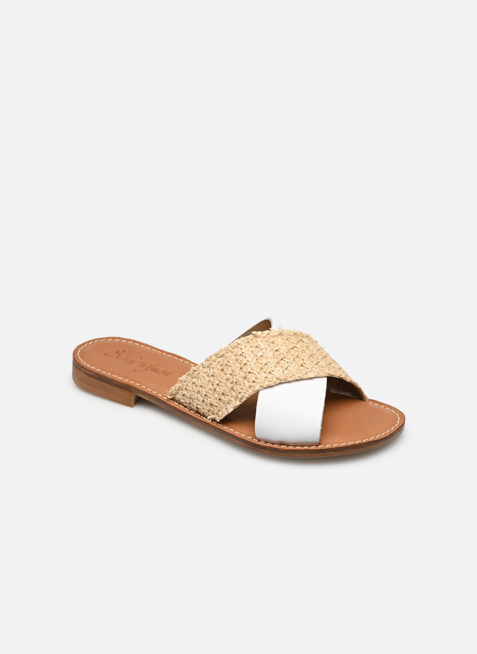 Mules AVENA femme blanc Semerdjian Mules AVENA femme blanc RAFFIA VACCHETTA BIANCO