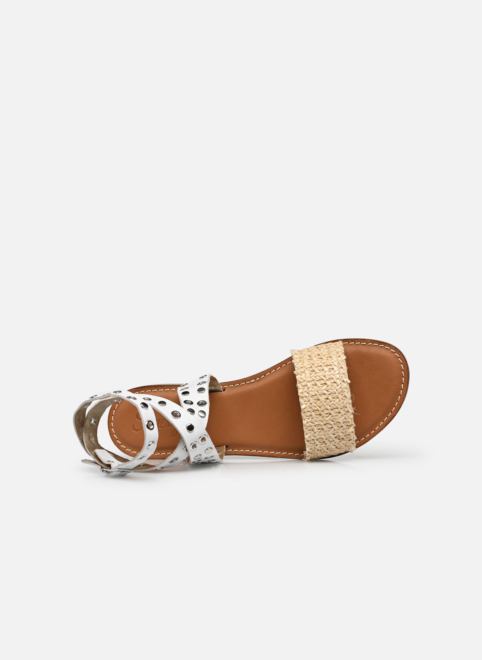Sandales MORA femme blanc Semerdjian Sandales MORA femme blanc RAFFIA VACCHETTA BIANCO