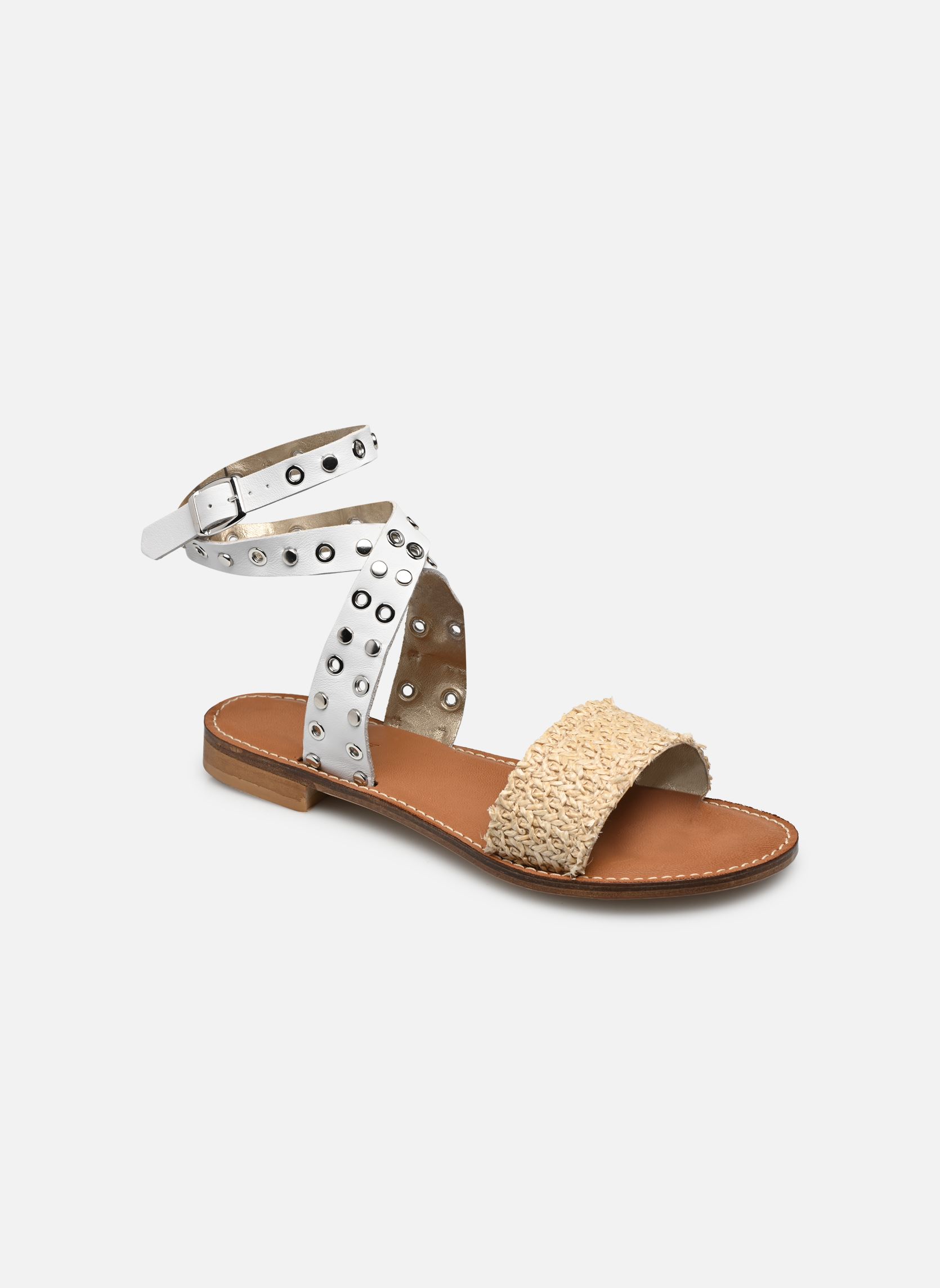 Sandales MORA femme blanc Semerdjian Sandales MORA femme blanc RAFFIA VACCHETTA BIANCO