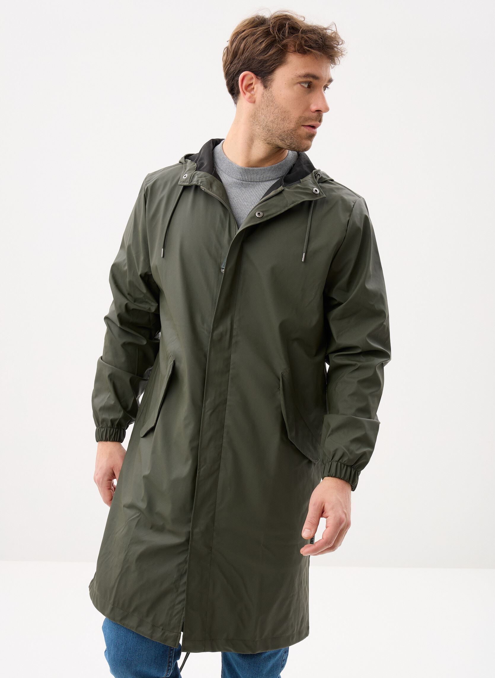 Waterdichte jassen Fishtail Parka W3 - Unisexe M heren groen Rains Waterdichte jassen Fishtail Parka W3 - Unisexe M heren groen GREEN