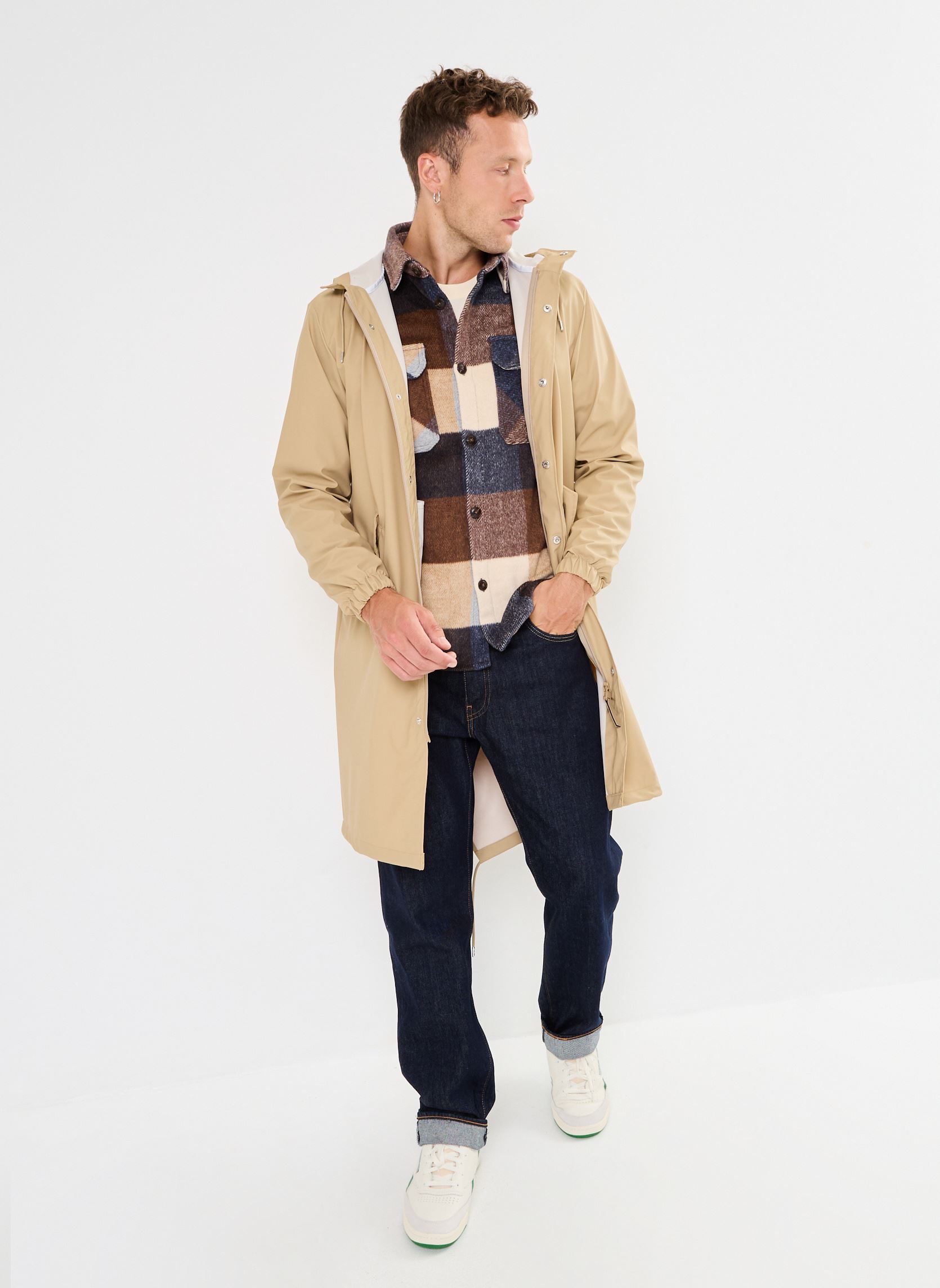 Waterdichte jassen Fishtail Parka W3 - Unisexe M heren beige Rains Waterdichte jassen Fishtail Parka W3 - Unisexe M heren beige SAND