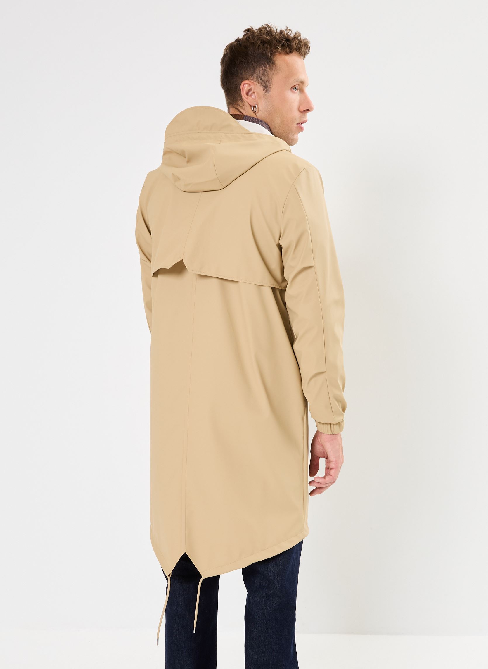Waterdichte jassen Fishtail Parka W3 - Unisexe M heren beige Rains Waterdichte jassen Fishtail Parka W3 - Unisexe M heren beige SAND