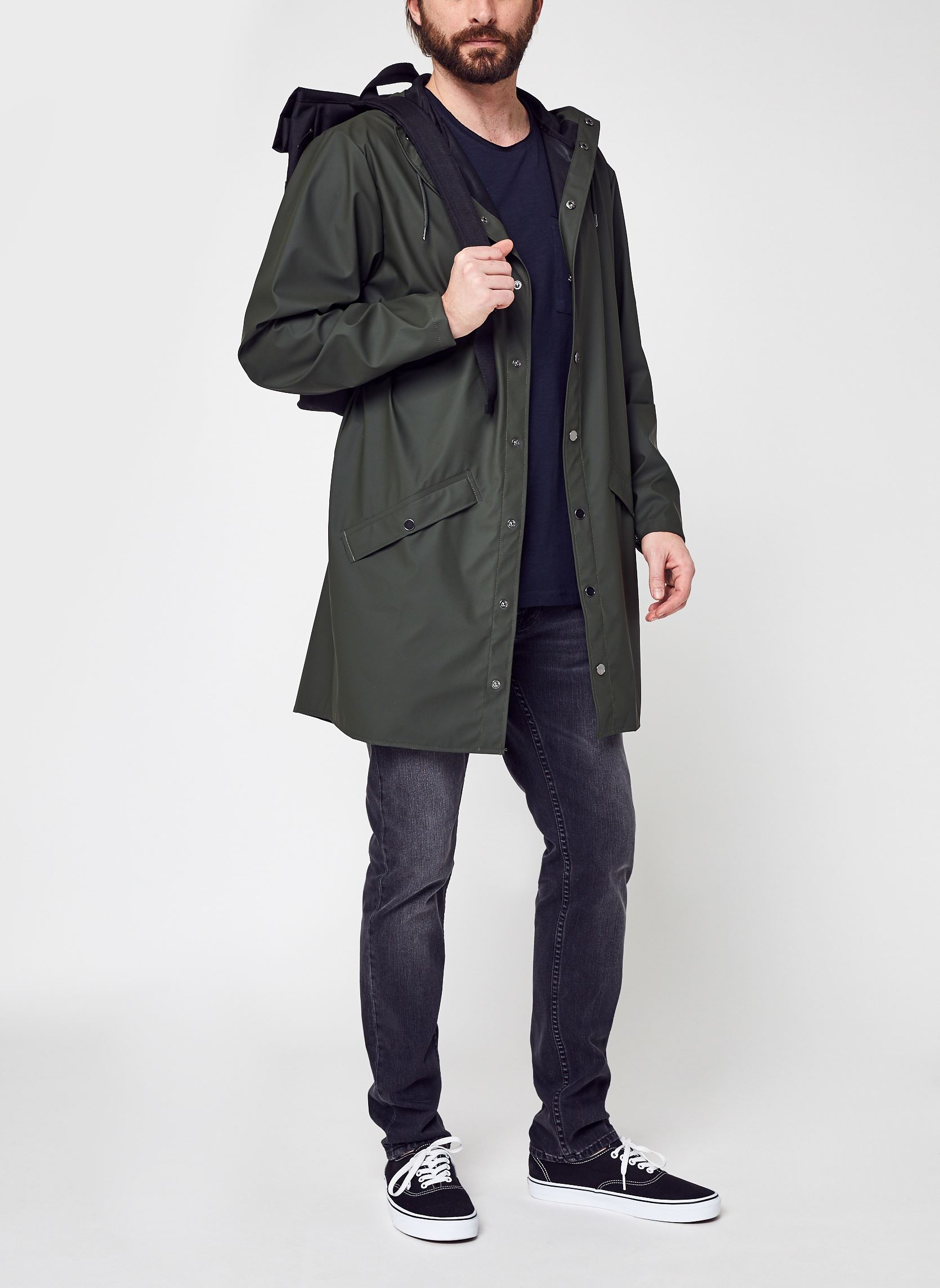 Giacche impermeabili Long Jacket W3 - Unisexe M uomo verde Rains Giacche impermeabili Long Jacket W3 - Unisexe M uomo verde GREEN