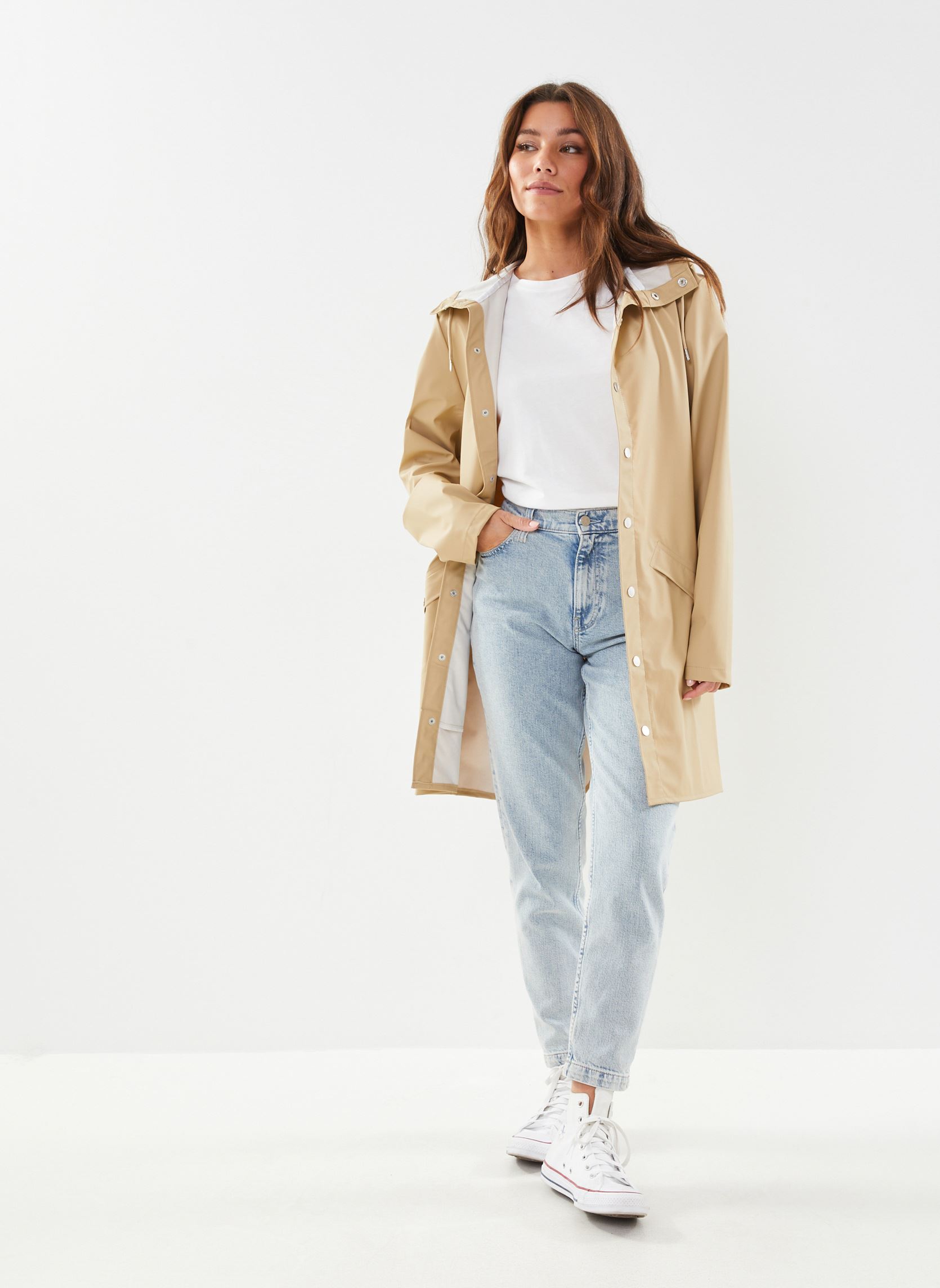 Regenjacken Long Jacket W3 - Unisexe beige Rains Regenjacken Long Jacket W3 - Unisexe beige SAND