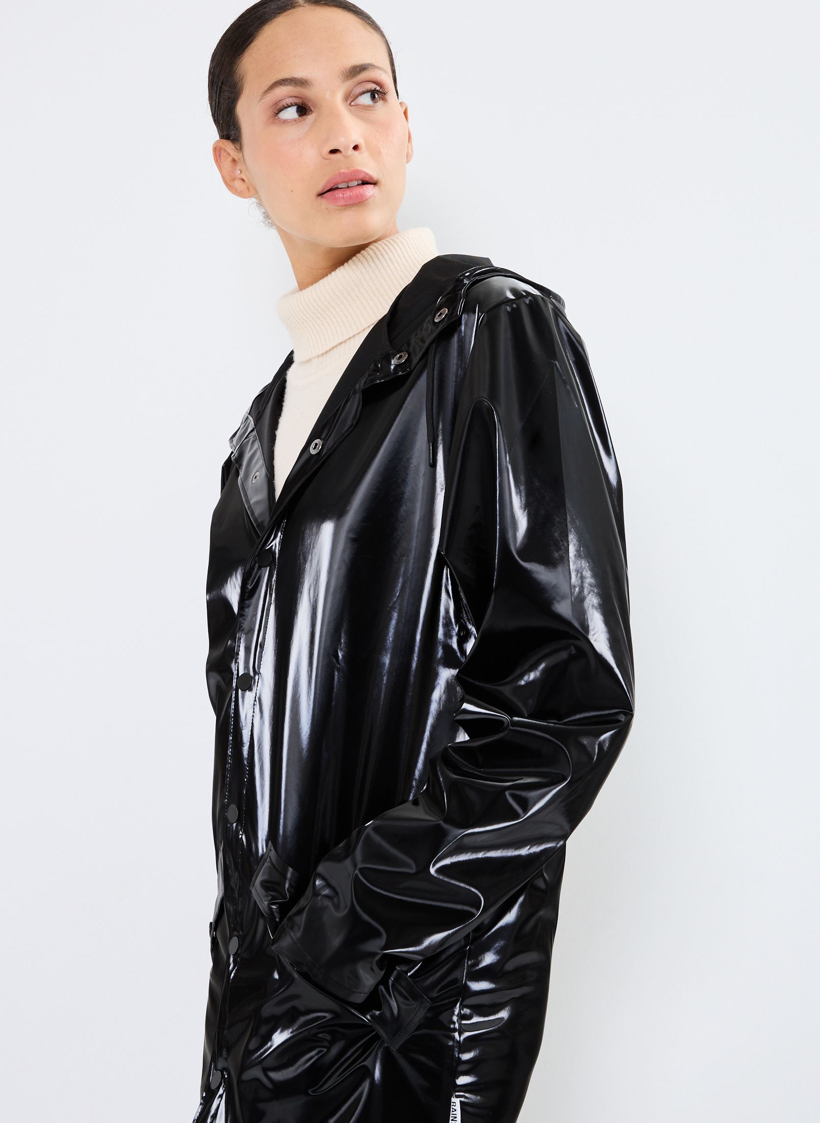 Vestes imperméable Long Jacket W3 - Unisexe femme noir Rains Vestes imperméable Long Jacket W3 - Unisexe femme noir NIGHT