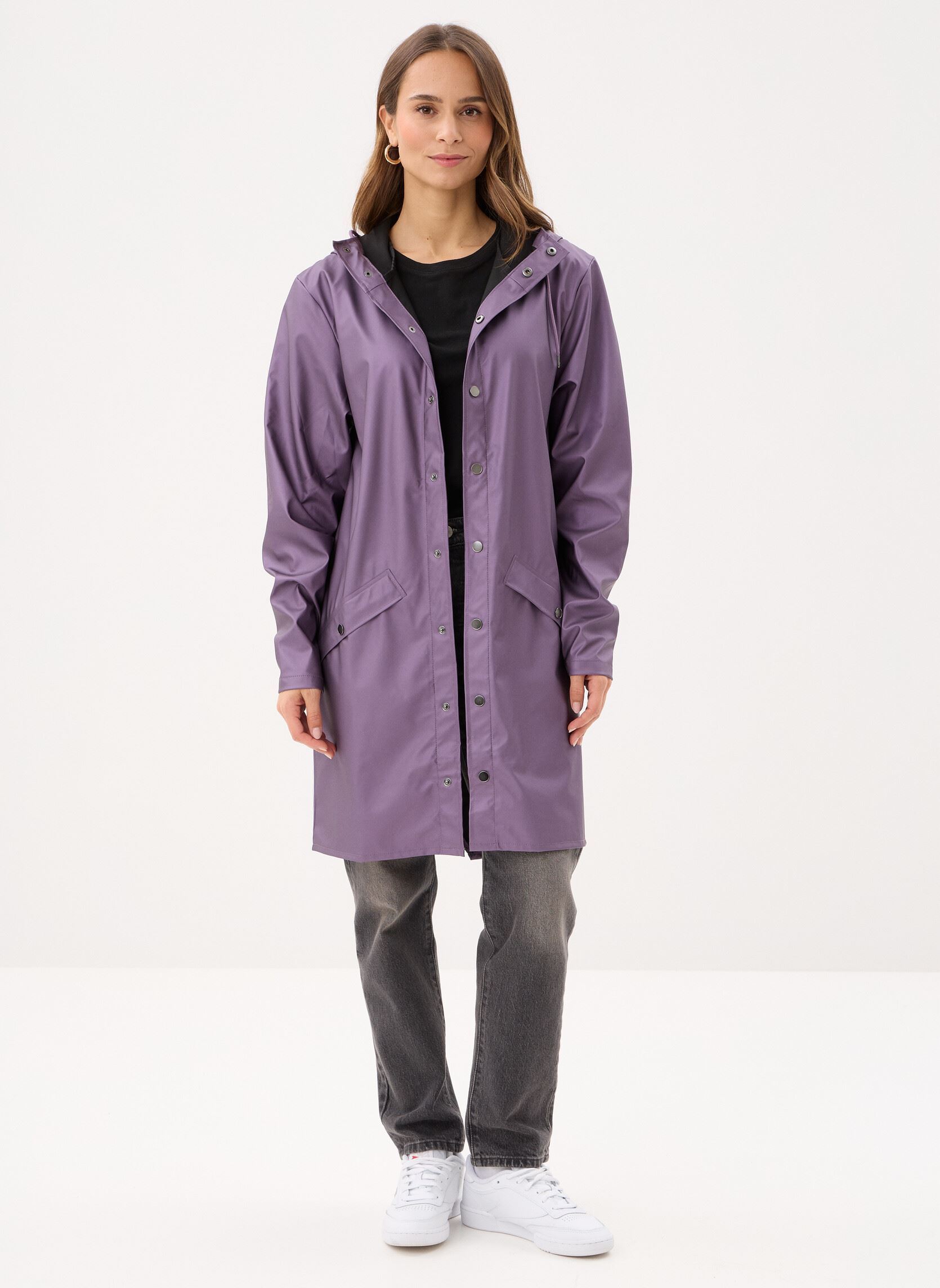 Regenjacken Long Jacket W3 - Unisexe damen violett Rains Regenjacken Long Jacket W3 - Unisexe damen violett BODY