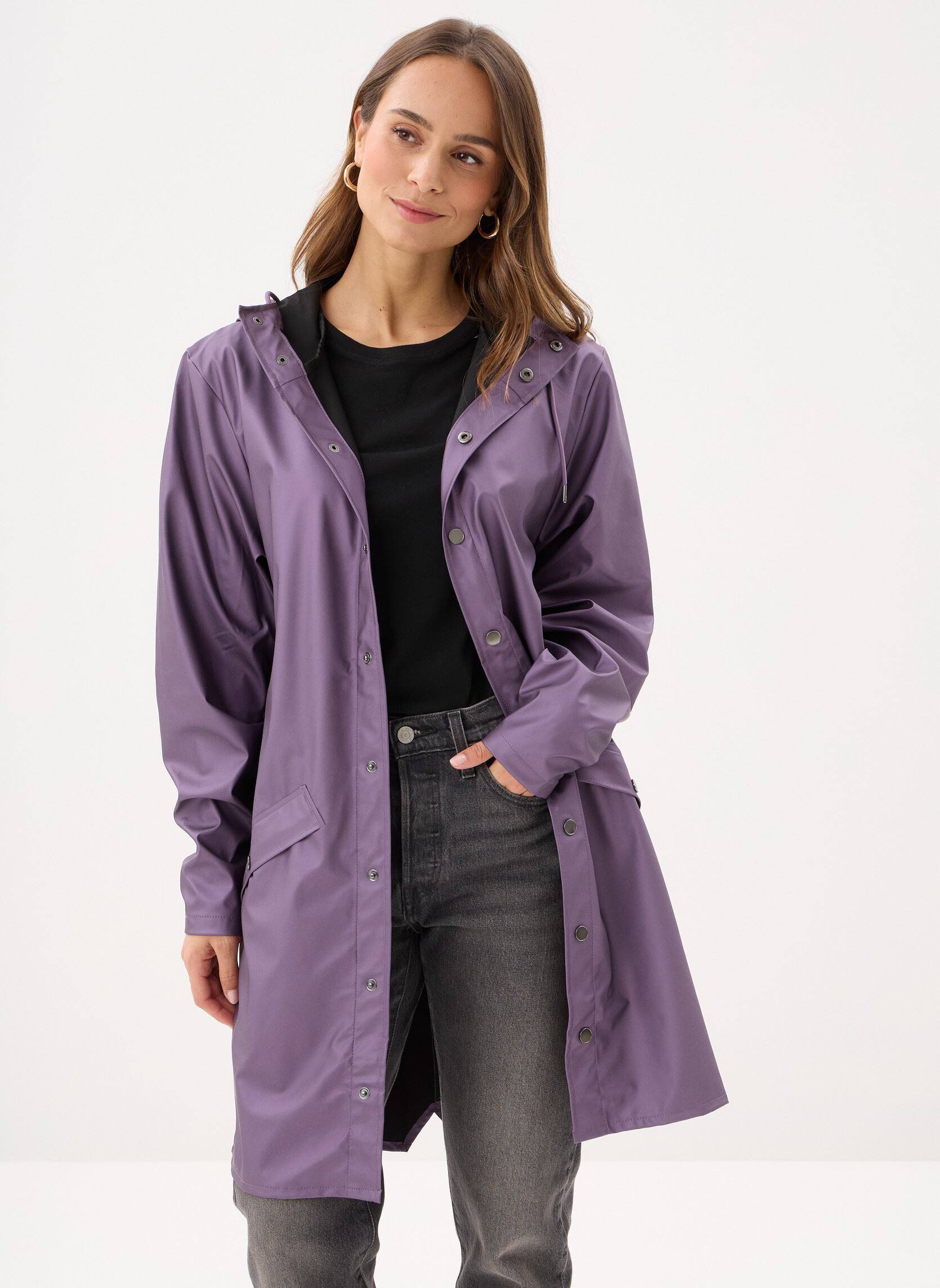 Regenjacken Long Jacket W3 - Unisexe damen violett Rains Regenjacken Long Jacket W3 - Unisexe damen violett BODY