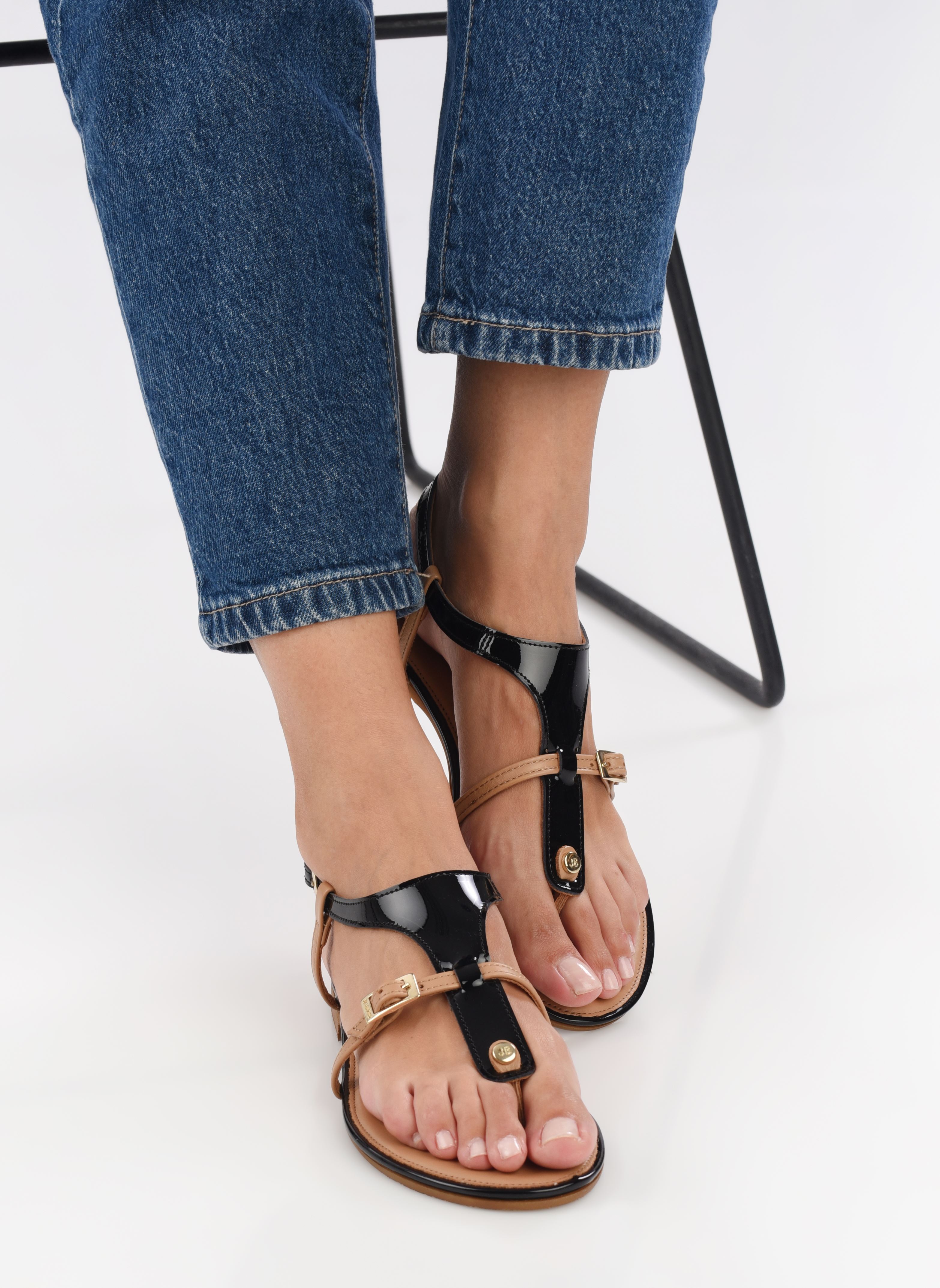 Sandalen AISSA damen schwarz JB Martin Sandalen AISSA damen schwarz Vernis Noir / Camel