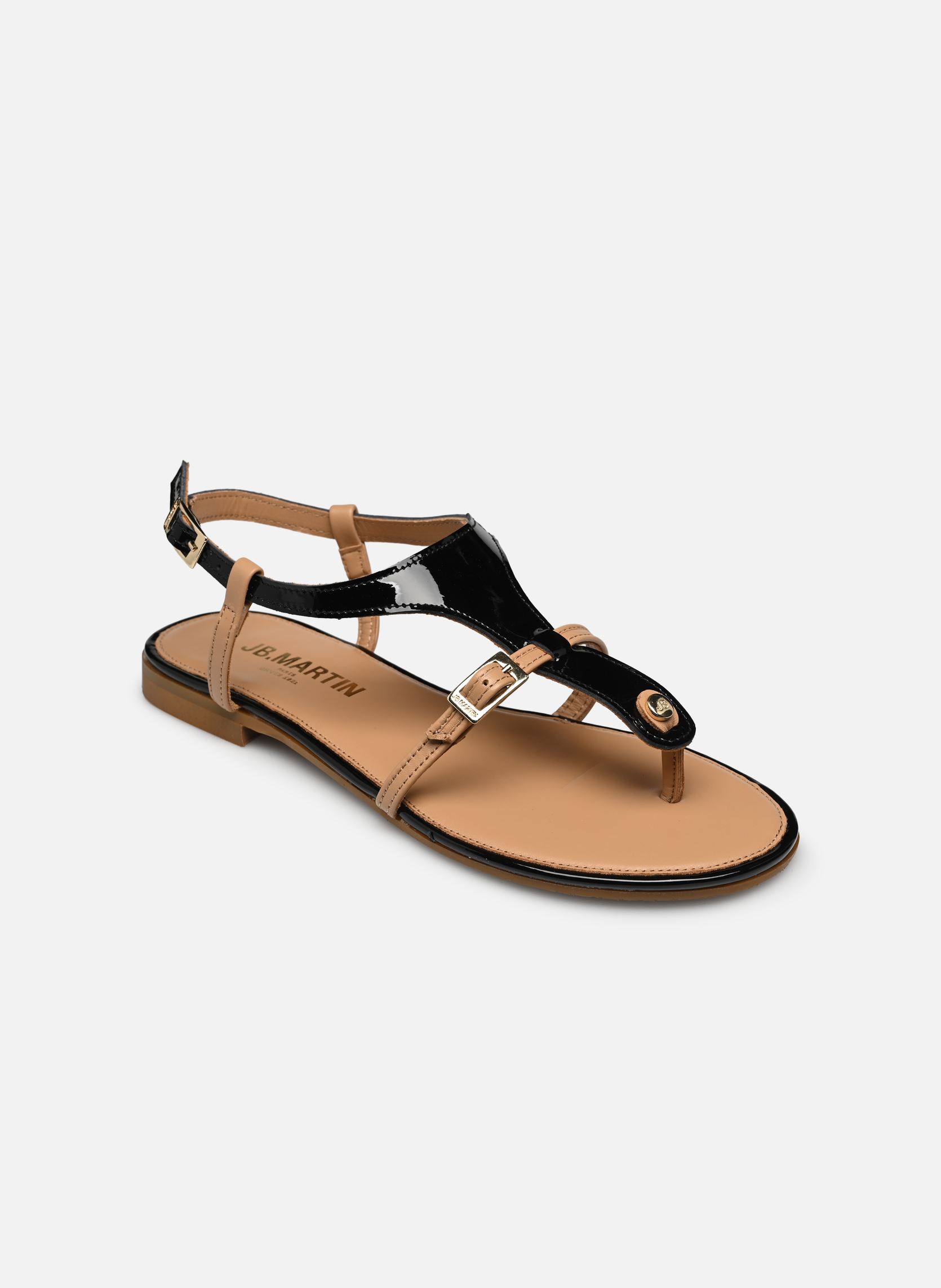 Sandalen AISSA damen schwarz JB Martin Sandalen AISSA damen schwarz Vernis Noir / Camel