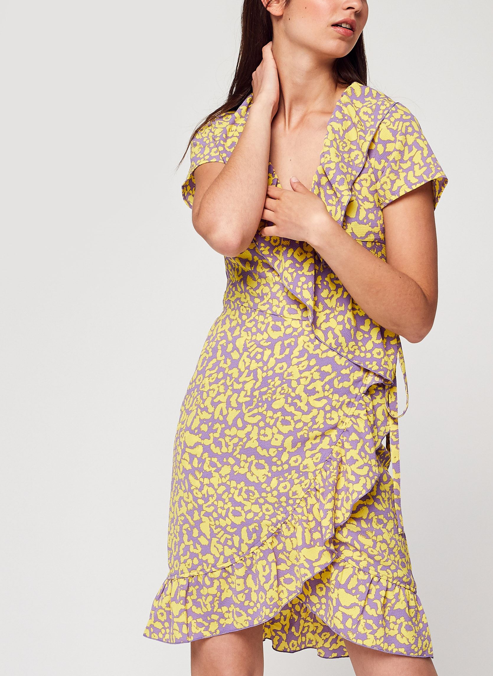 Robes Nmclara S/S Wrap Dress femme multicolore Noisy May Robes Nmclara S/S Wrap Dress femme multicolore CHALK VIOLET