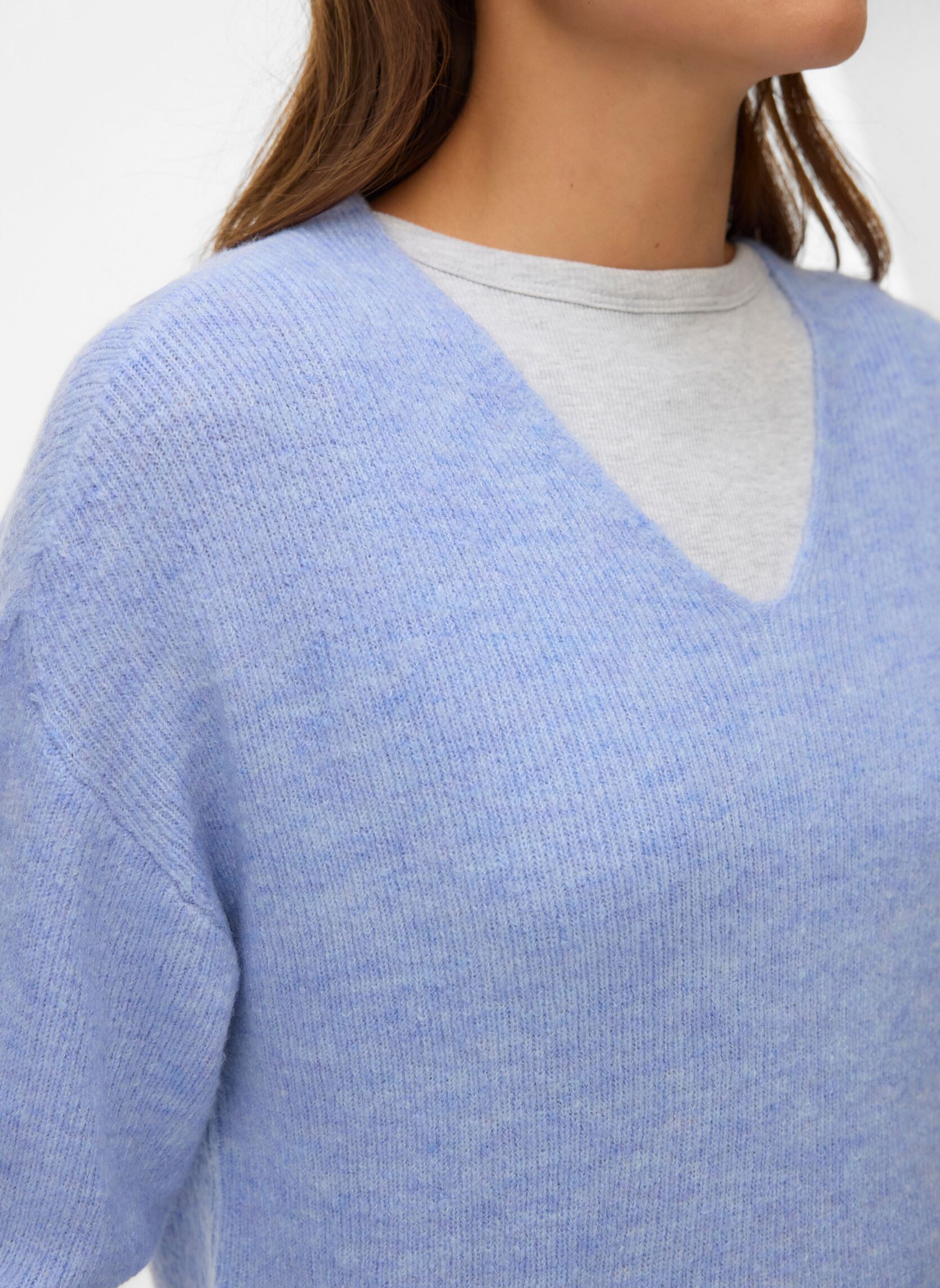 VERO MODA Maglione Donna Vmcrewlefile LS V-Neck Noos - Scollo A V Taglio Basic