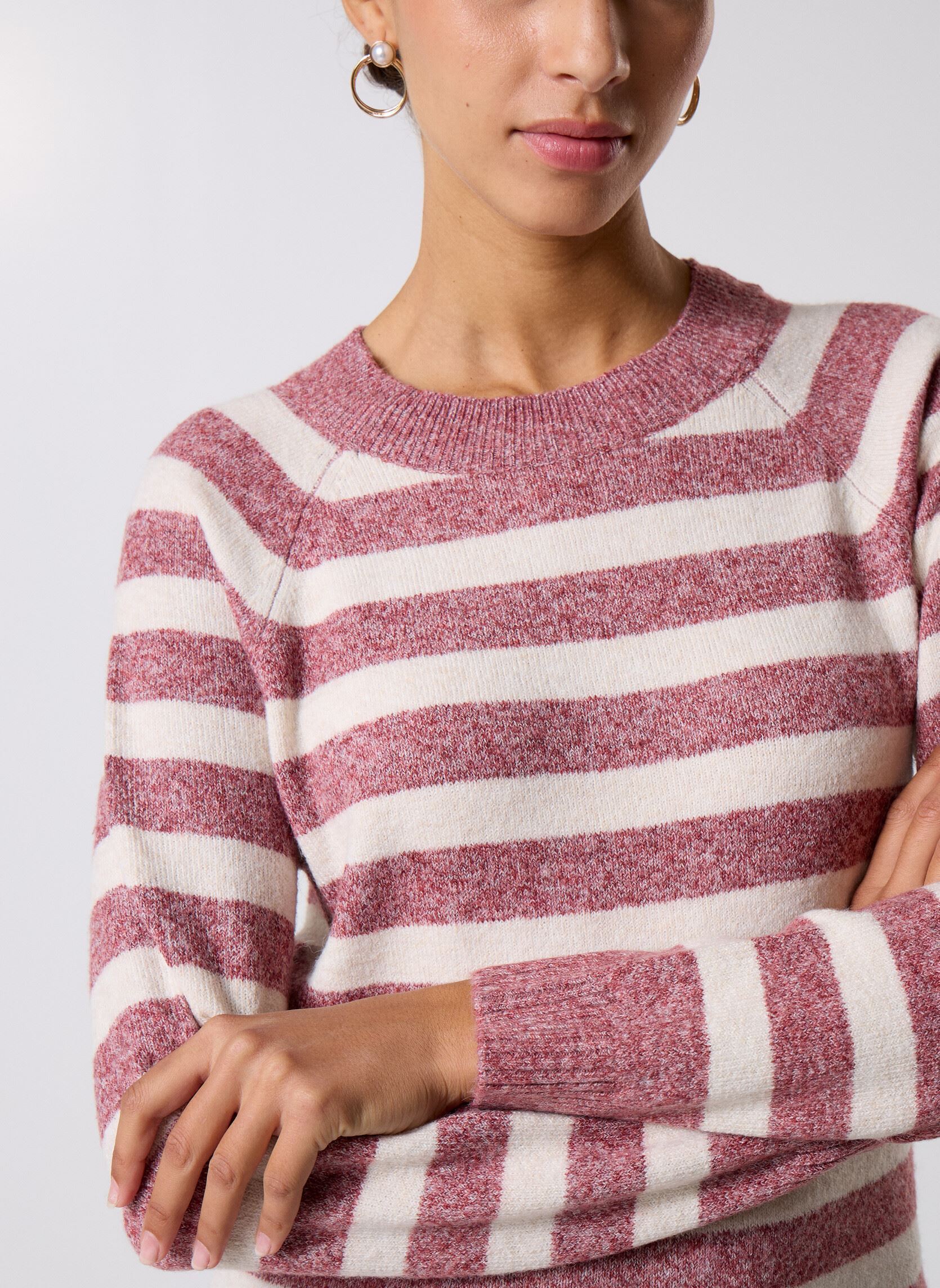 VERO MODA Maglione Invernale Donna – Modello Vmdoffy LS O-Neck – Girocollo A Righe, Maniche Lunghe, Vestibilità Normale – Colore Verde Silt, Taglia XS - 5