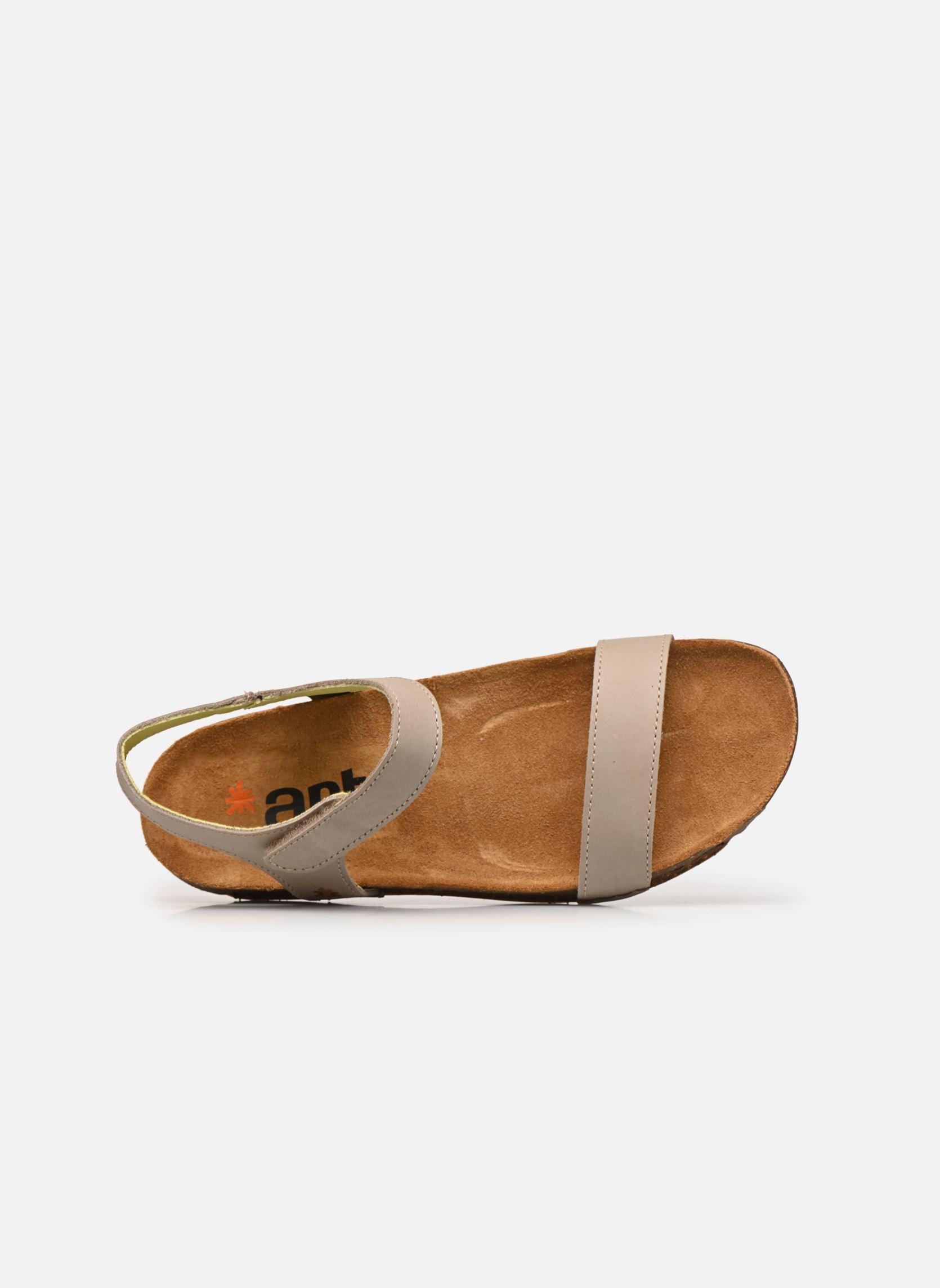 Sandales Compensées ART En Cuir Et Tissu Gris Clair - Taille 40 - Occasion Excellent état