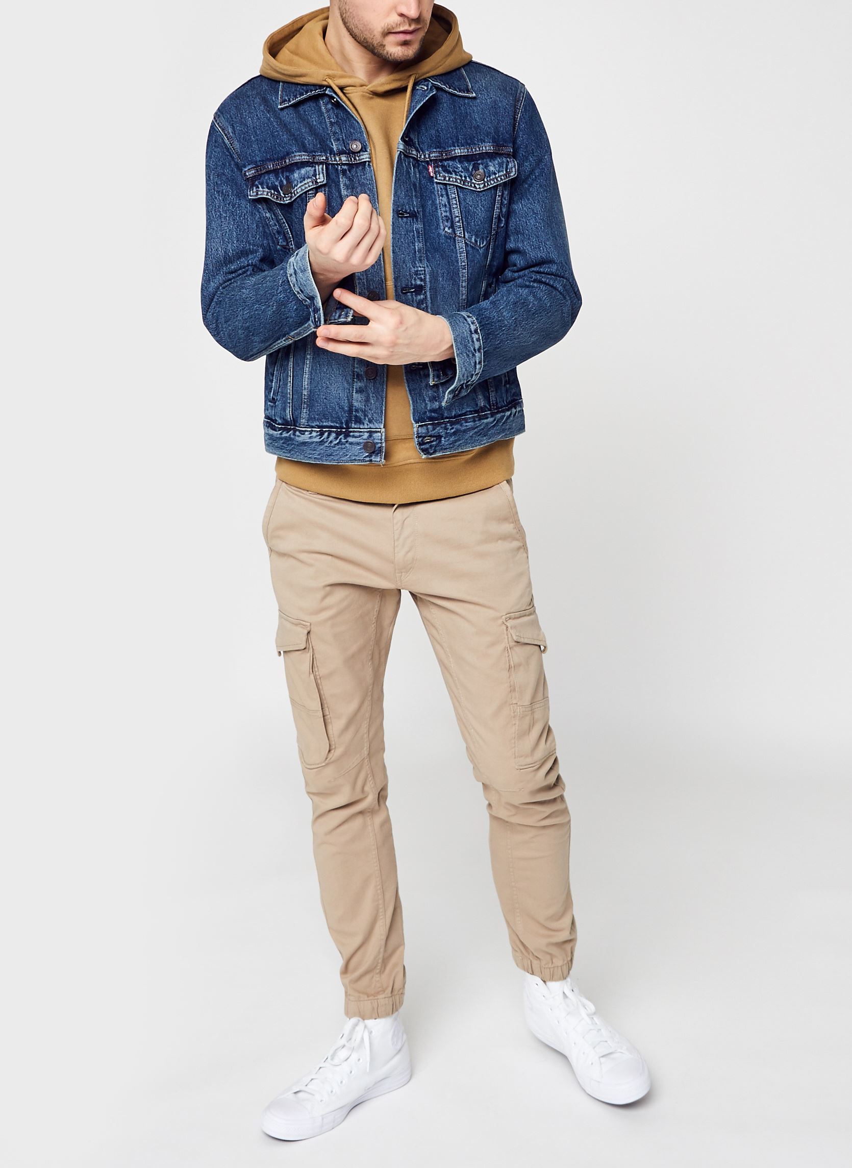 JACK & JONES Heren Paul Warner AKM 111 Cargo Broek Beige