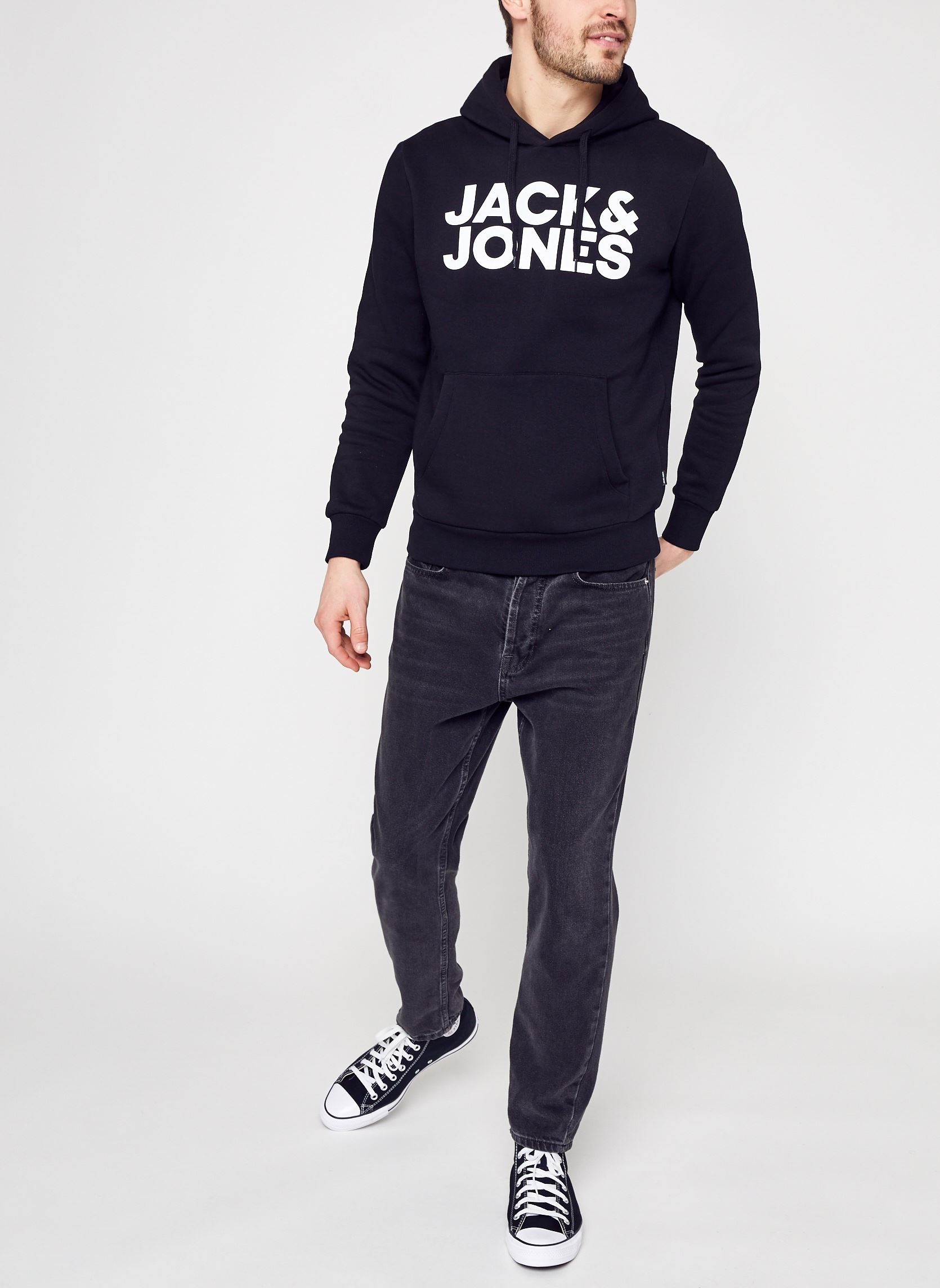 Felpa Con Cappuccio Uomo JACK & JONES Jjecorp Logo Sweat Zip - Chiusura Lampo, Tasche, Cotone, Taglio Normale