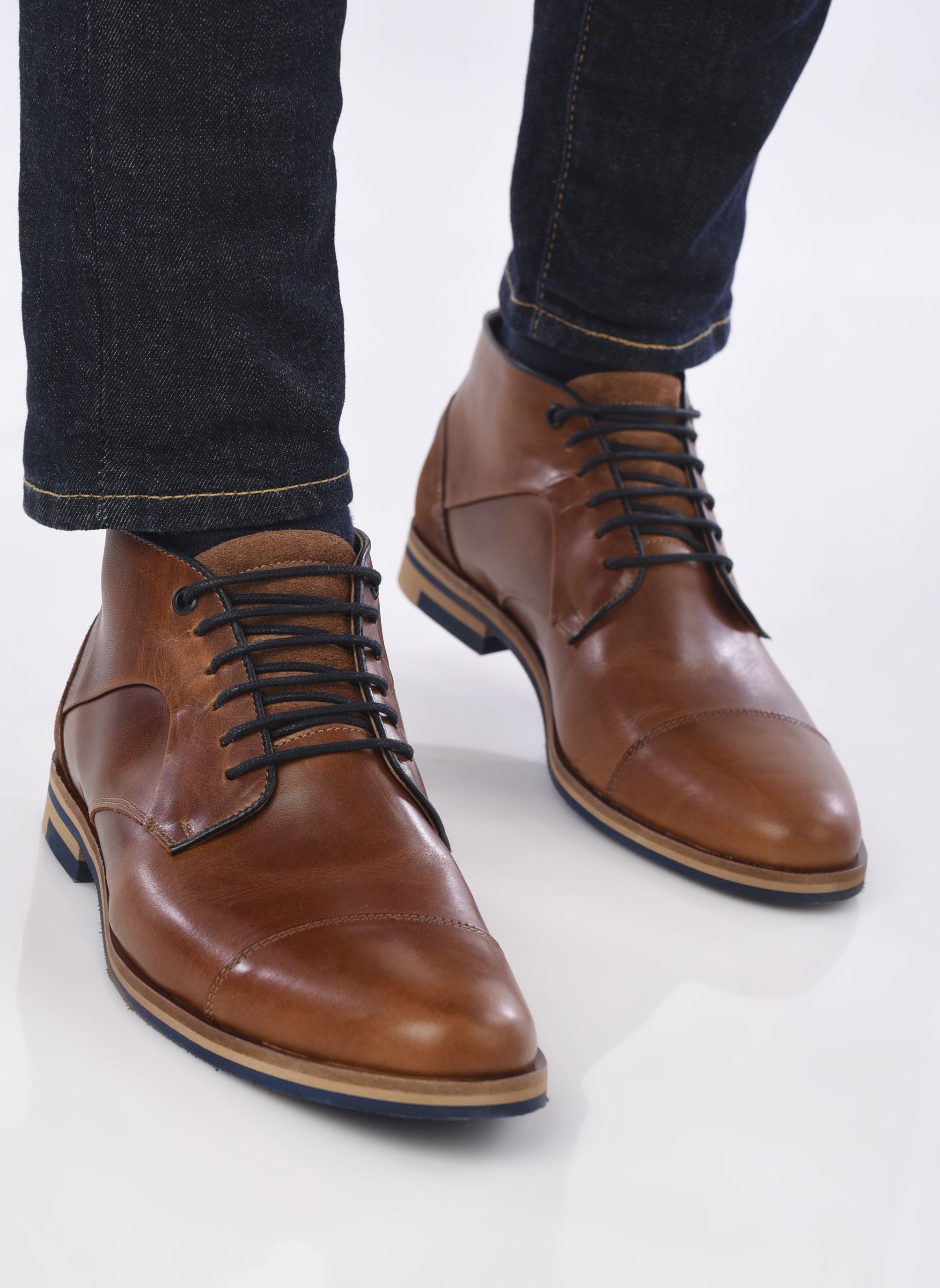 Bottines à lacets WUKA homme marron Marvin&Co Bottines à lacets WUKA homme marron COGNAC