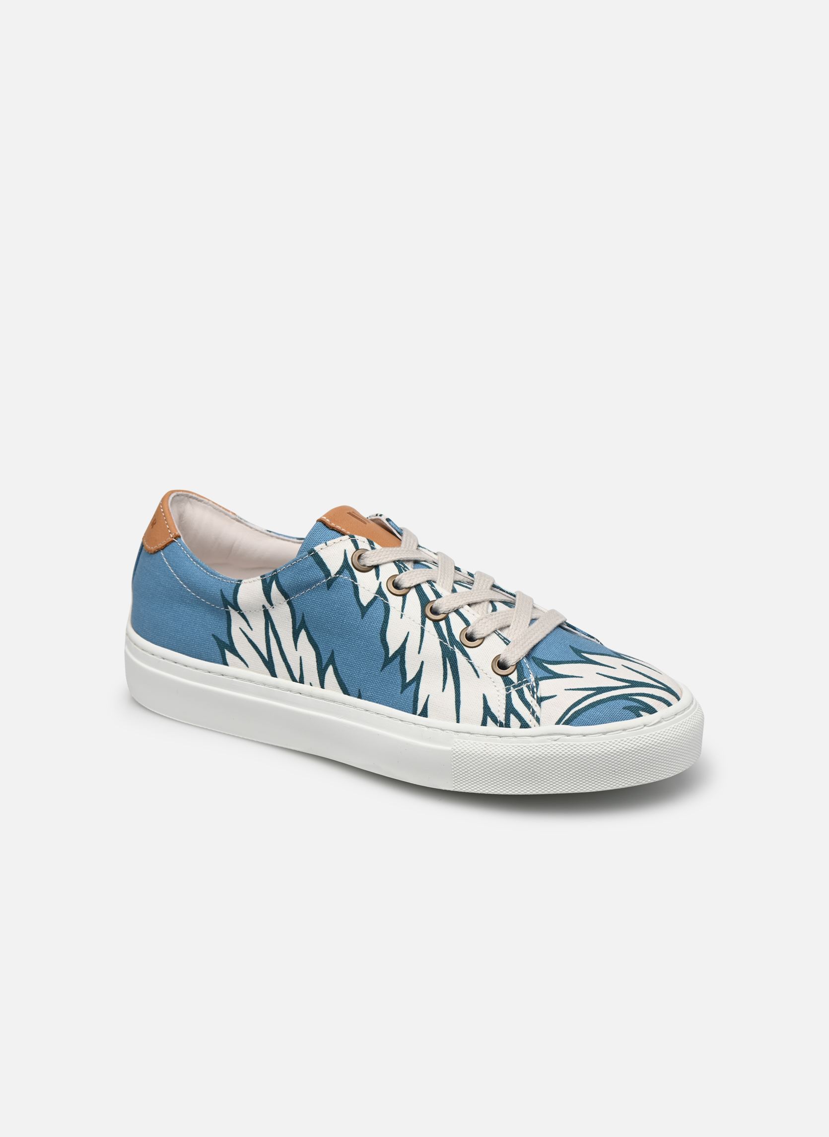 Leinen-Sneaker Lacets indienne bleu damen blau Le Lissier Leinen-Sneaker Lacets indienne bleu damen blau BLEU