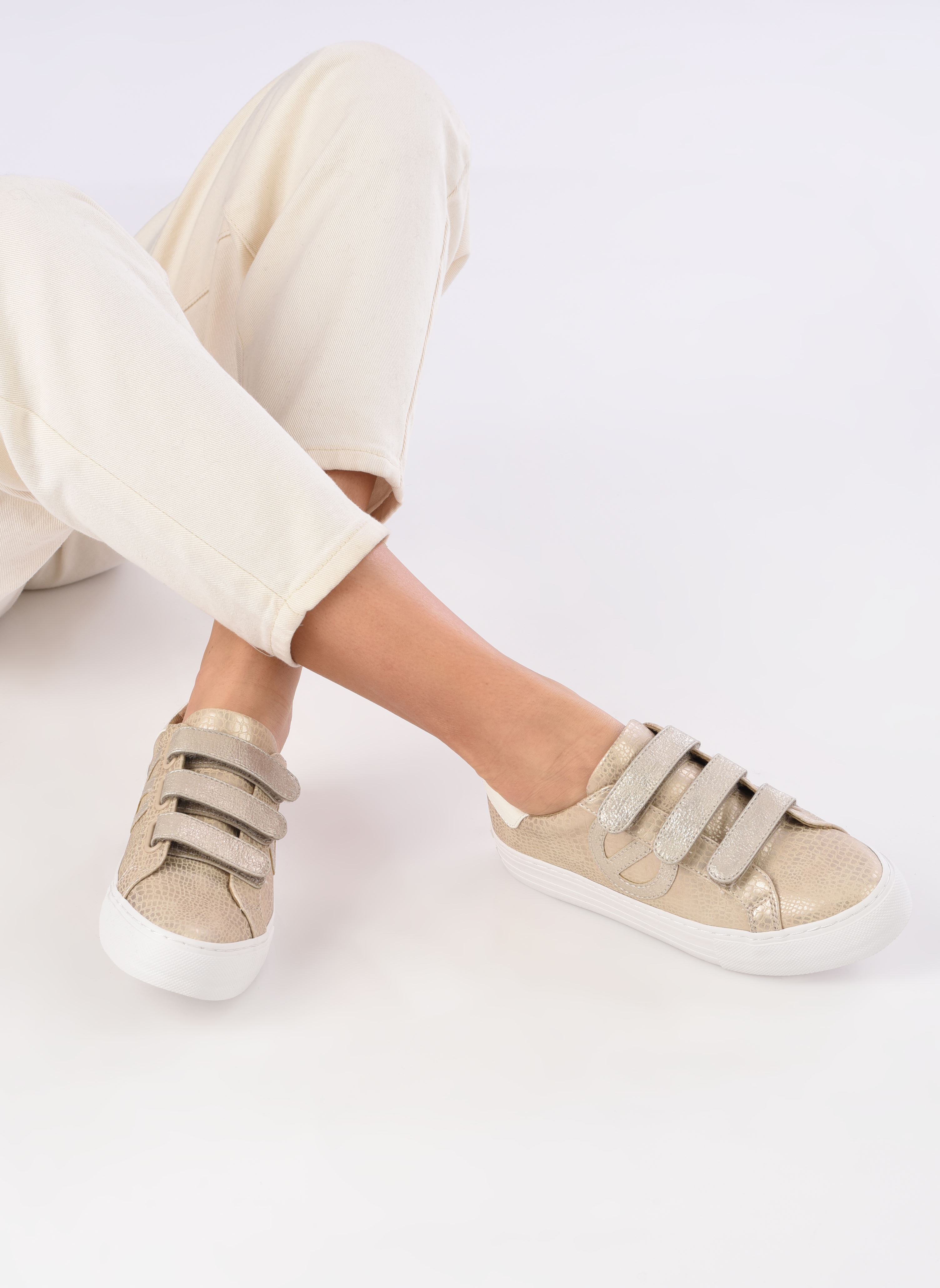 Lage sneakers ARCADE STRAPS SIDE dames goud en brons No Name Lage sneakers ARCADE STRAPS SIDE dames goud en brons Sand/Sand