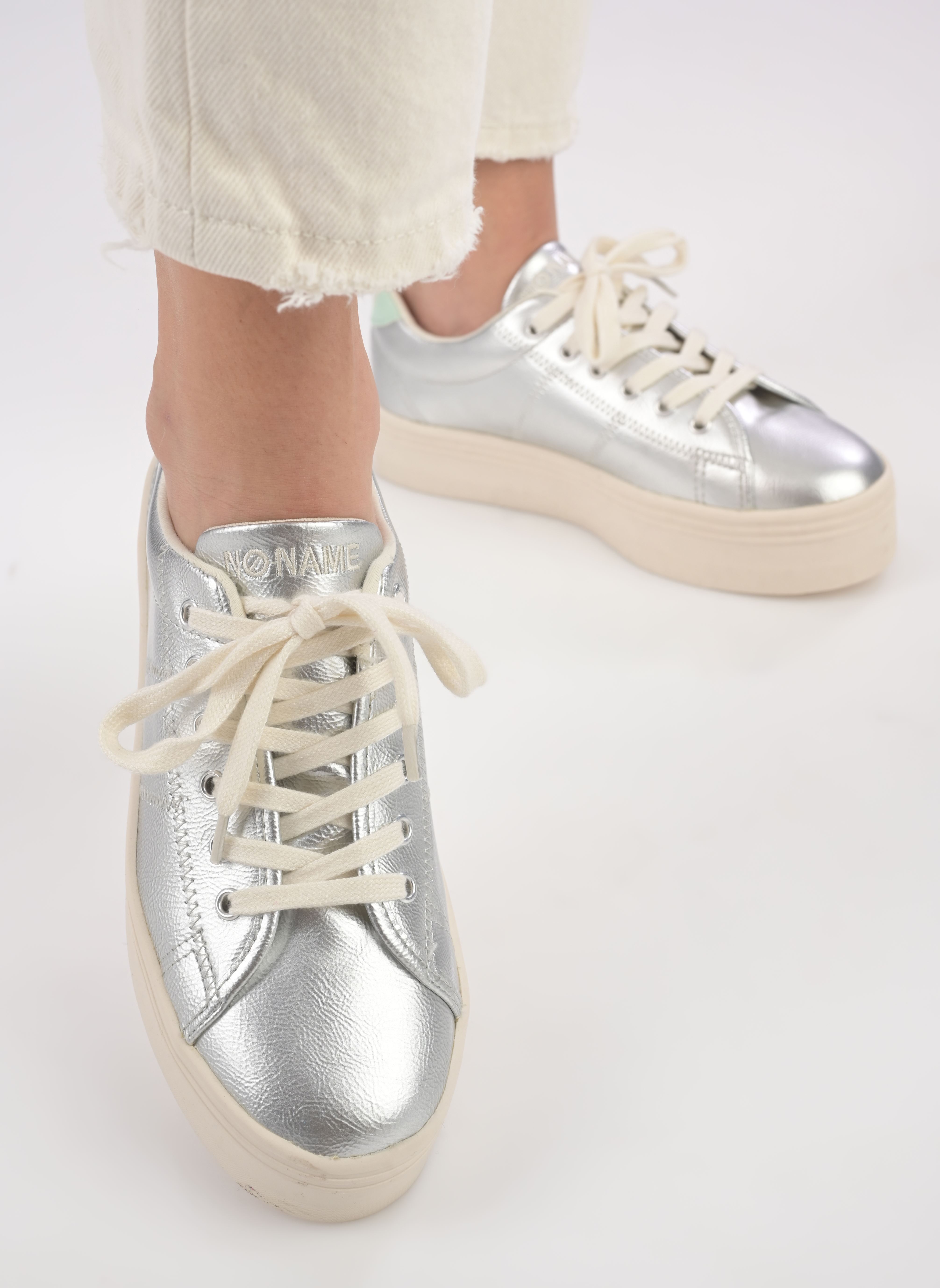 Niedrige Sneaker PLATO M SNEAKER damen silber No Name Niedrige Sneaker PLATO M SNEAKER damen silber SILVER/MINT