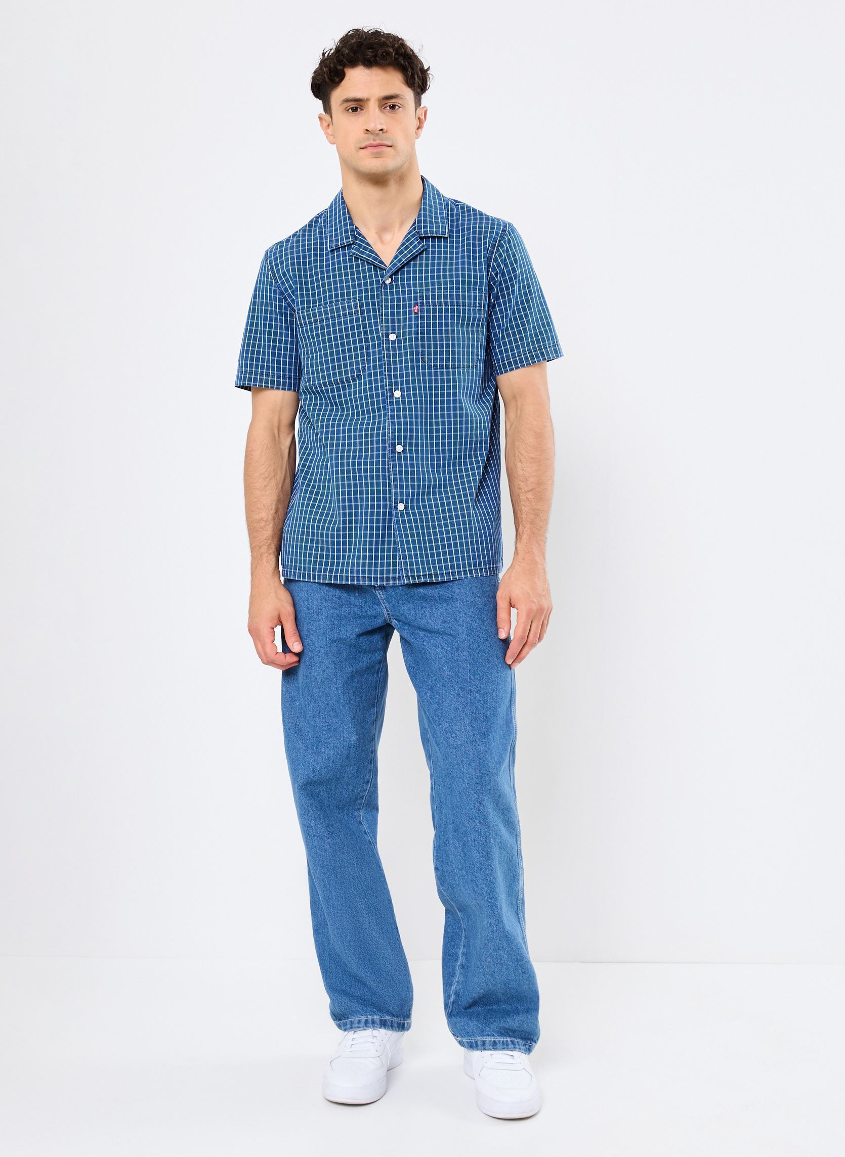 Hemden S/S Classic Camper heren blauw Levi's Hemden S/S Classic Camper heren blauw BAIZEN MID INDIGO CHECK