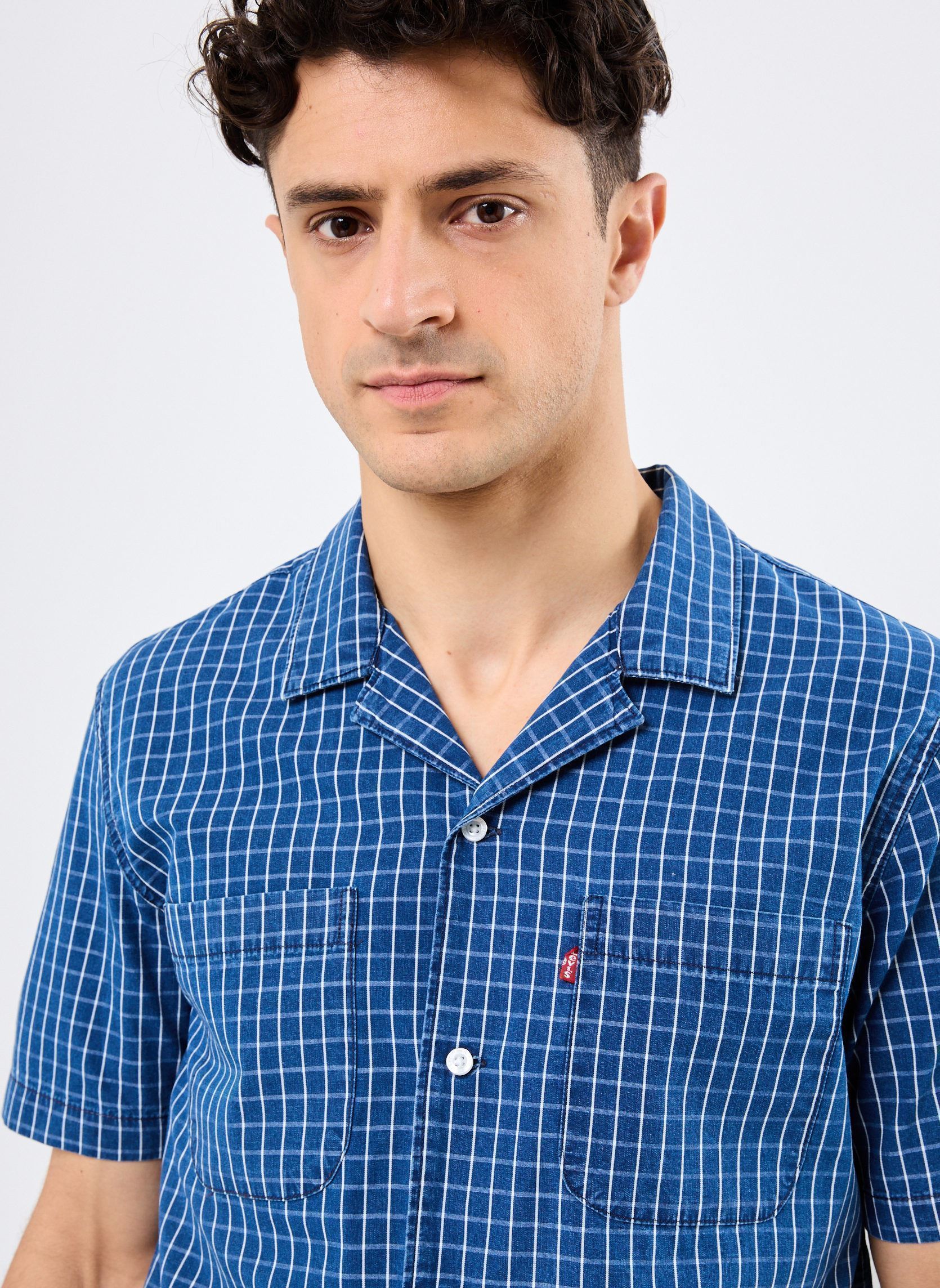 Hemden S/S Classic Camper heren blauw Levi's Hemden S/S Classic Camper heren blauw BAIZEN MID INDIGO CHECK