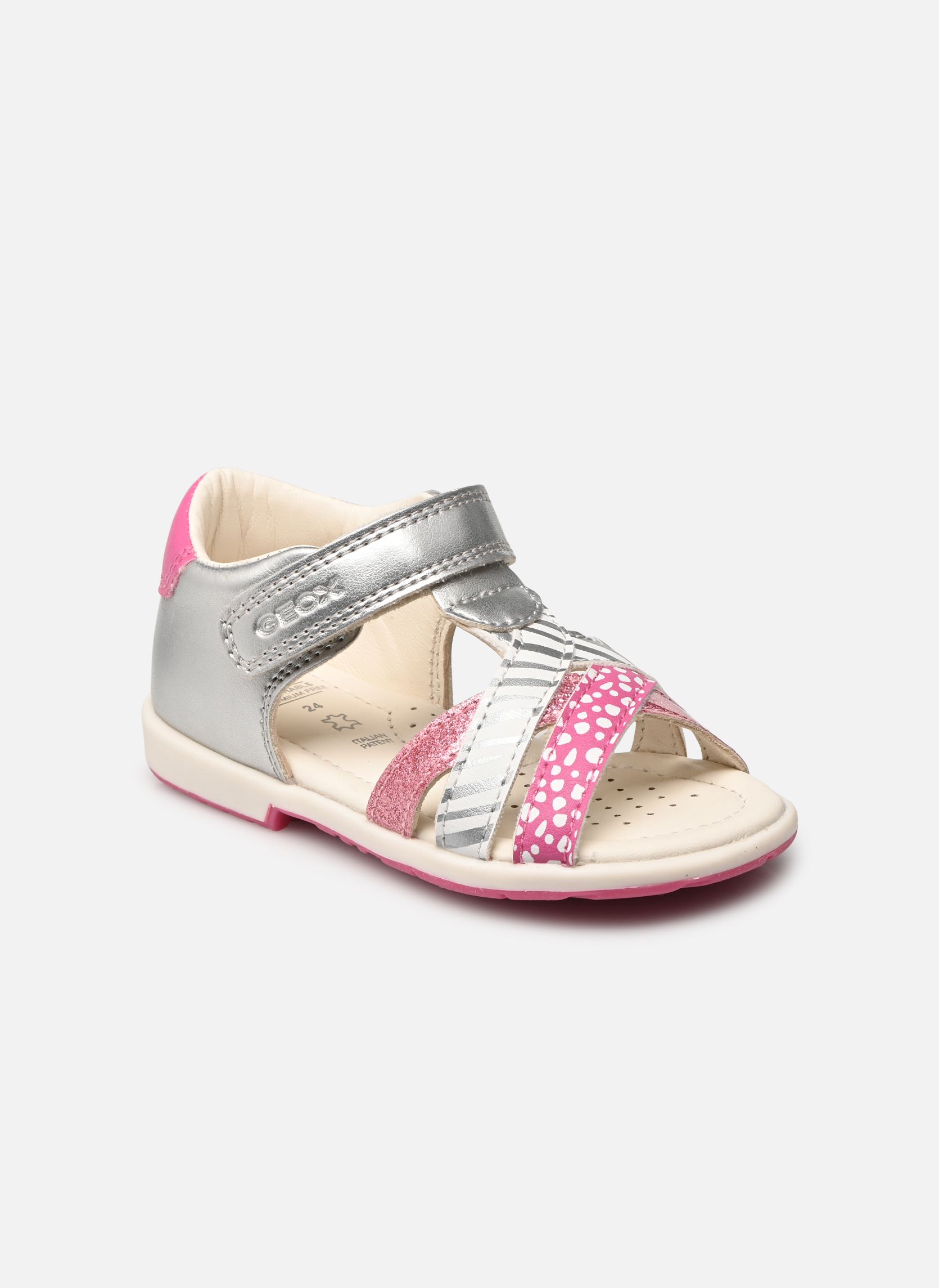 Sandales B Verred B1521B fille argent Geox Sandales B Verred B1521B fille argent Lt Grey/Fuchsia