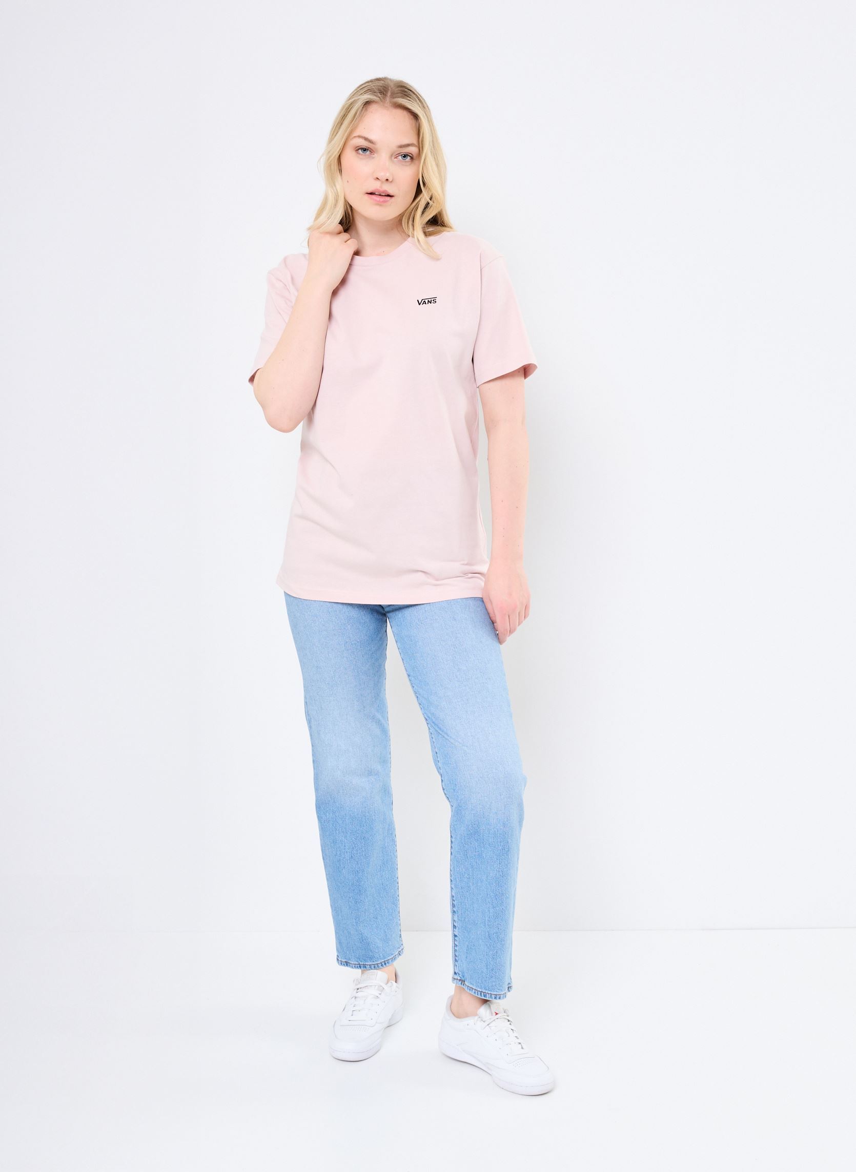 Tee-shirts Left Chest Logo Tee Em femme rose Vans Tee-shirts Left Chest Logo Tee Em femme rose SEPIA ROSE