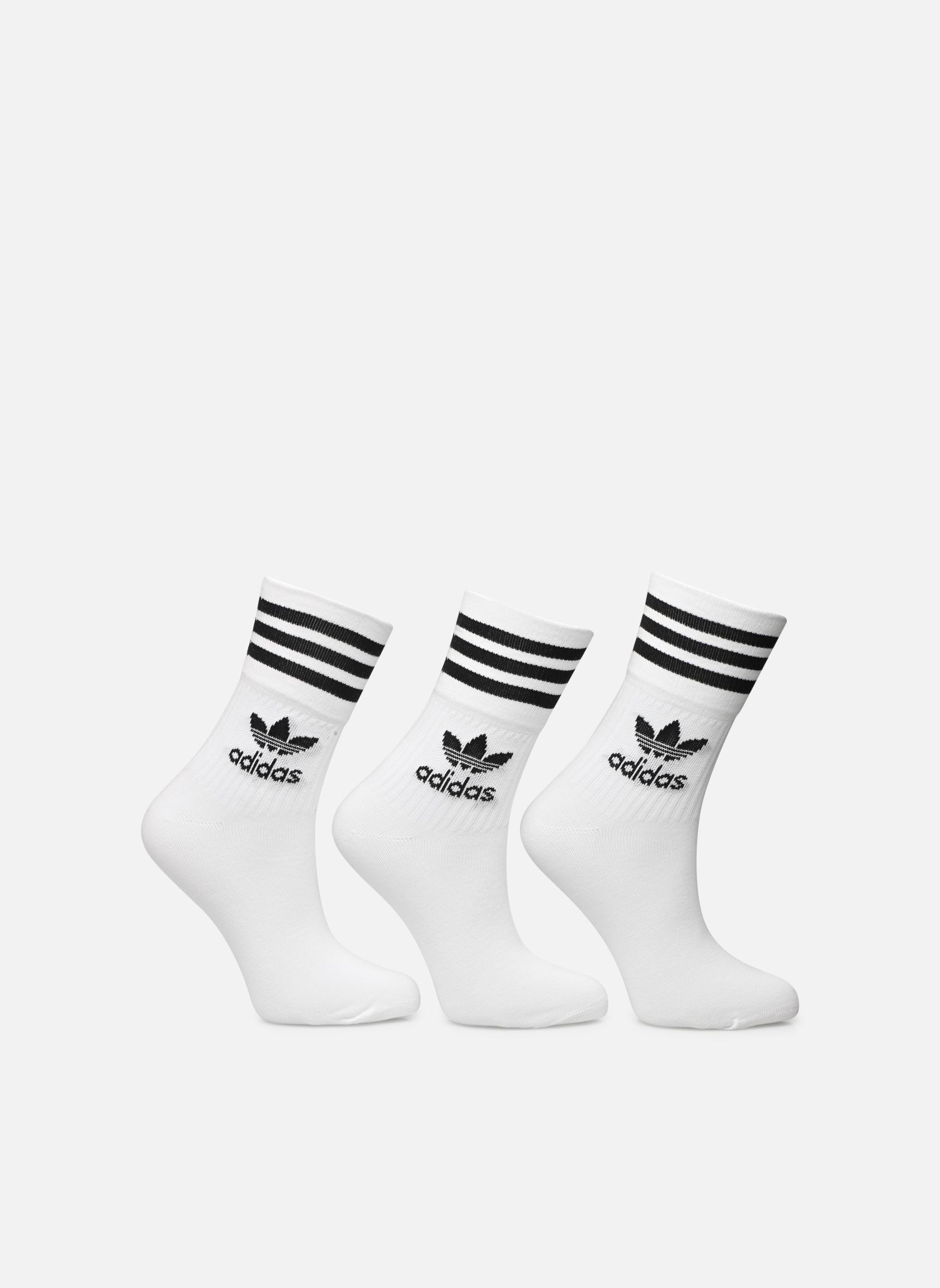 Socken Mid Cut Crw Sck 3Pp - Chaussettes mi-hau weiß adidas originals Socken Mid Cut Crw Sck 3Pp - Chaussettes mi-hau weiß WHITEBLACK