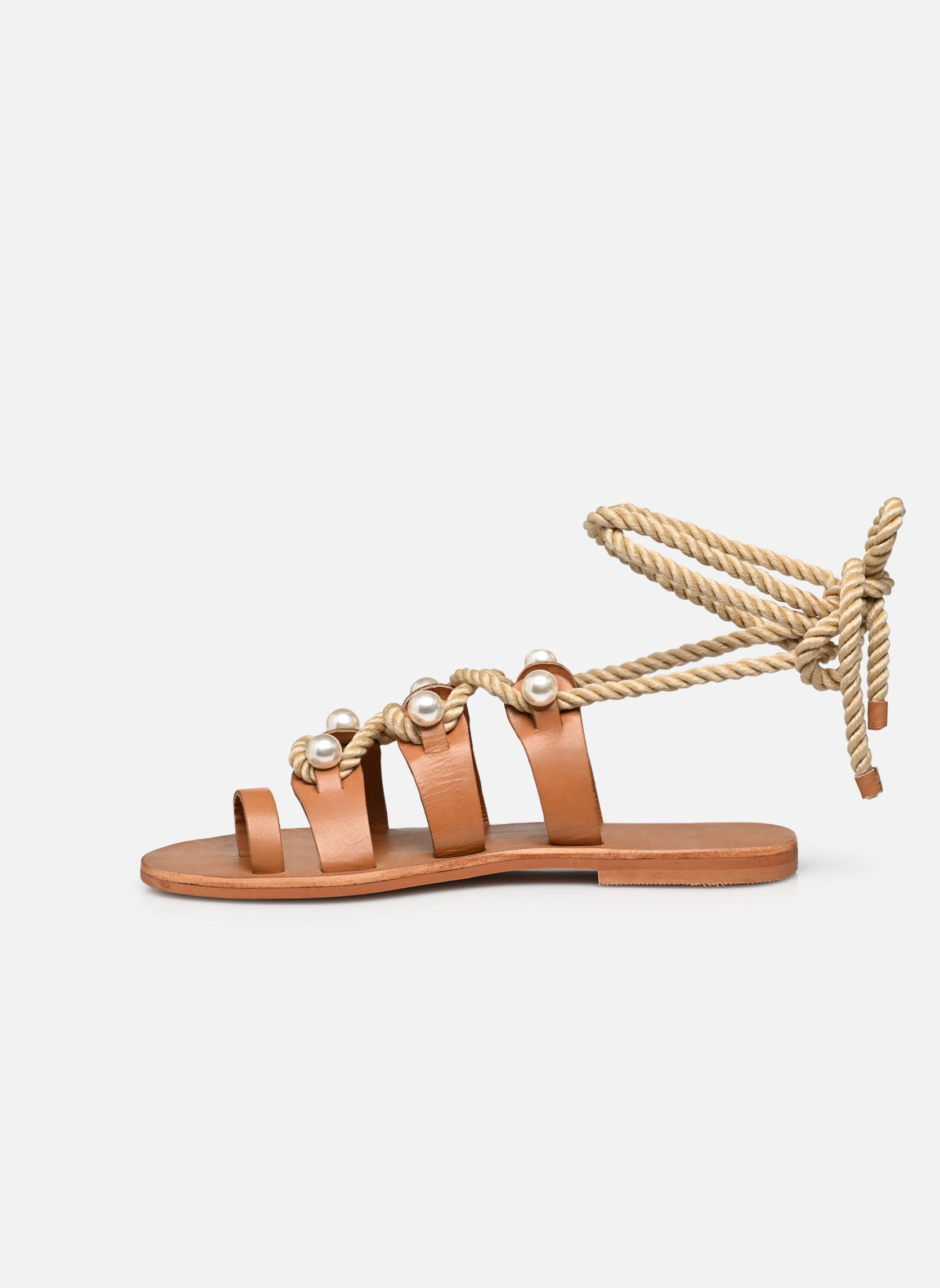 Sandales WAFFLE femme marron Jonak Sandales WAFFLE femme marron Cuir Camel