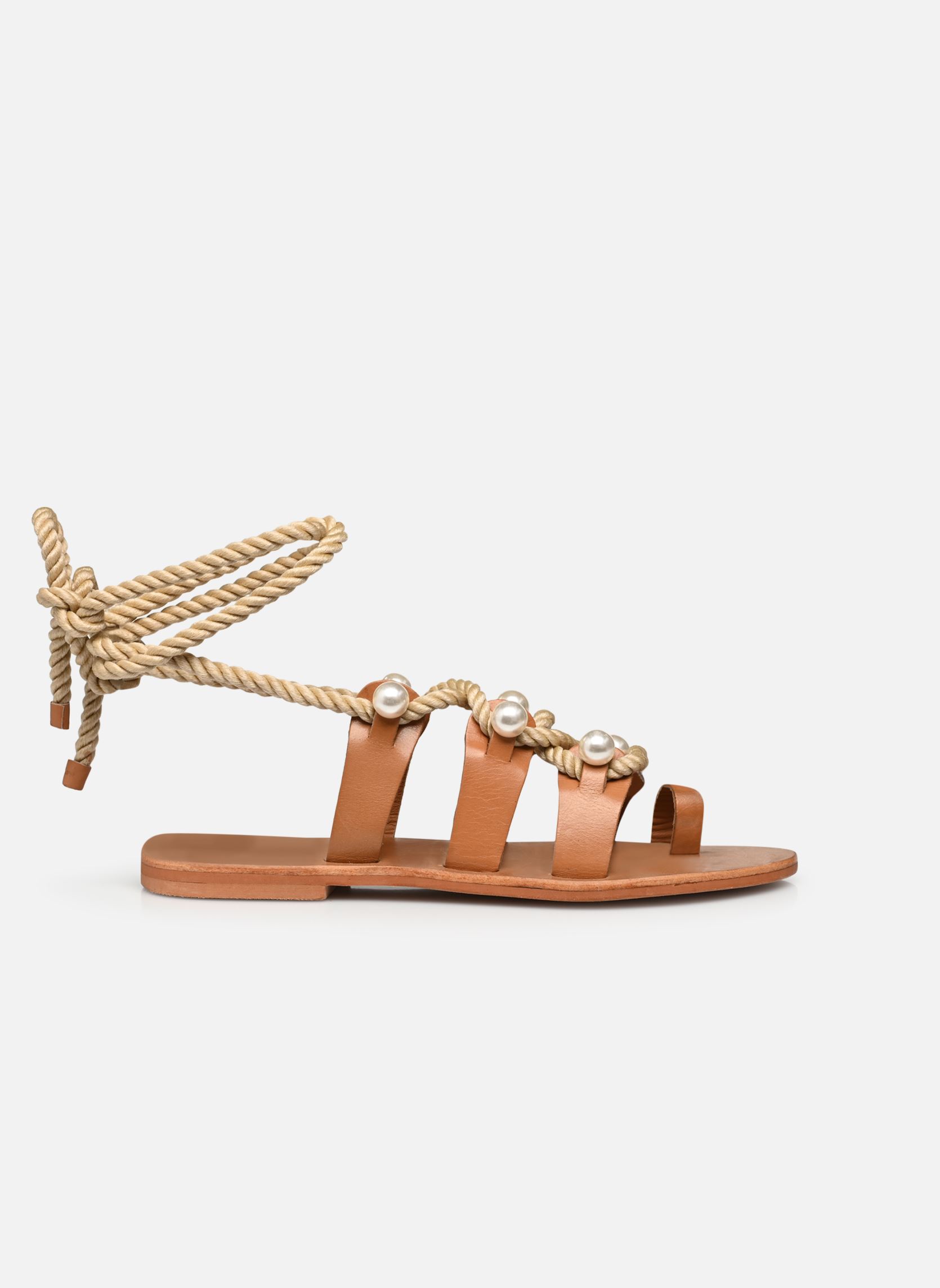 Sandales WAFFLE femme marron Jonak Sandales WAFFLE femme marron Cuir Camel