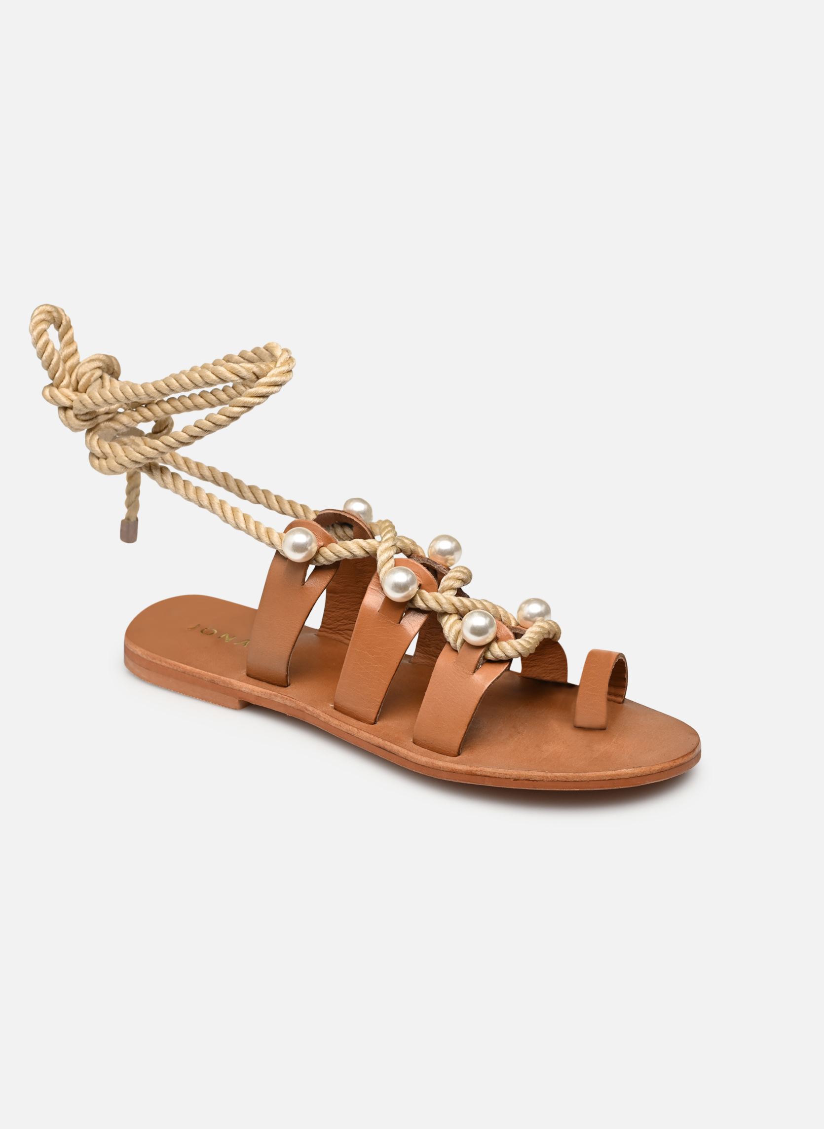 Sandales WAFFLE femme marron Jonak Sandales WAFFLE femme marron Cuir Camel