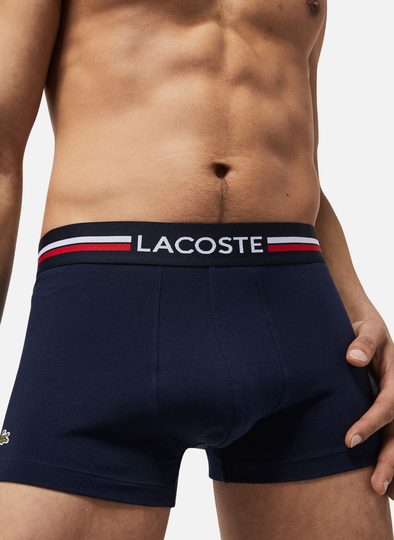 Pantalons Pack De 3 Boxer Courts homme bleu Lacoste Pantalons Pack De 3 Boxer Courts homme bleu 525 MARINEBLANC