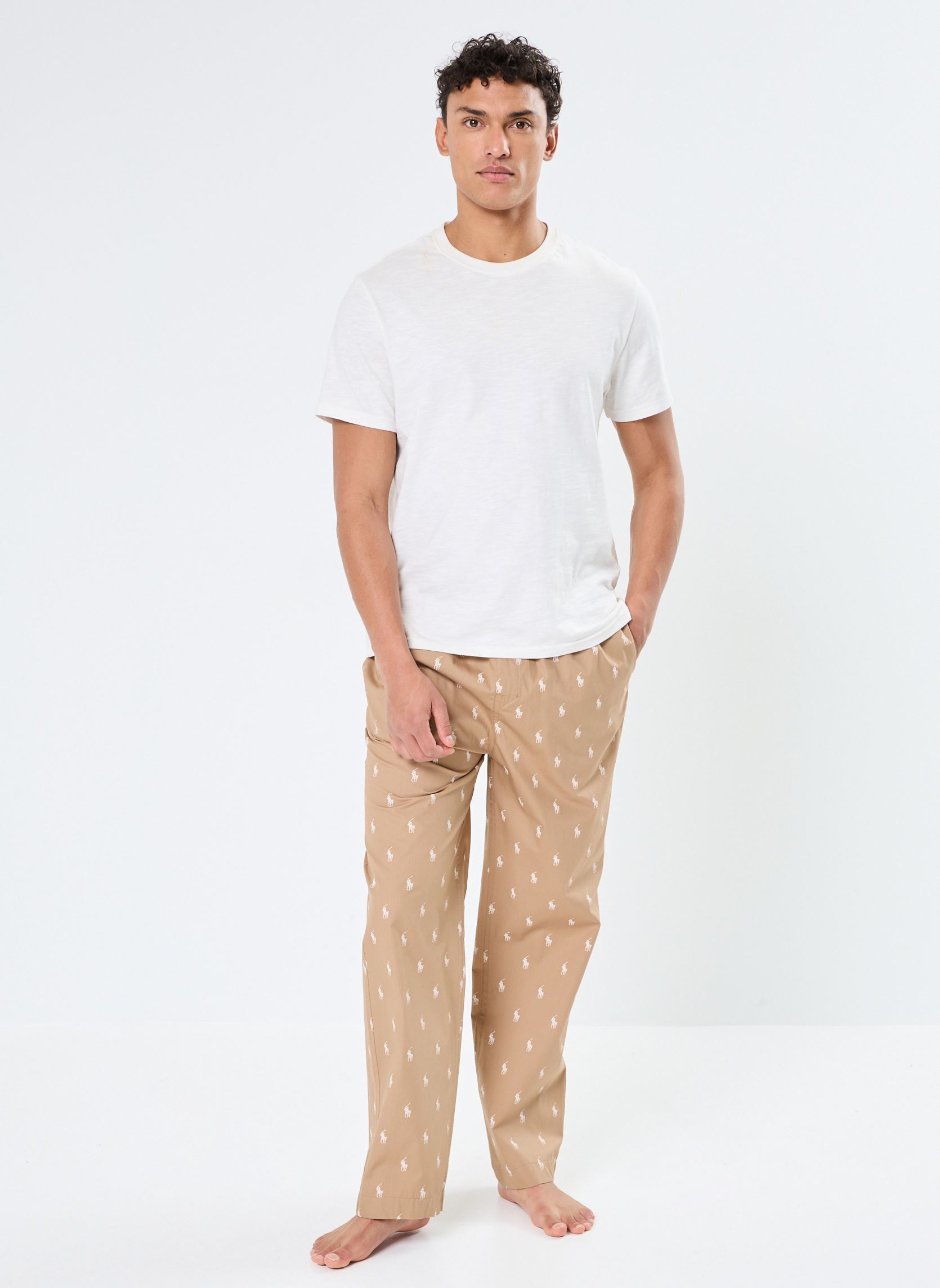 Joggings Pantalon de pyjama avec poney distinctif homme marron Polo Ralph Lauren Joggings Pantalon de pyjama avec poney distinctif homme marron CAFE TAN AOPP