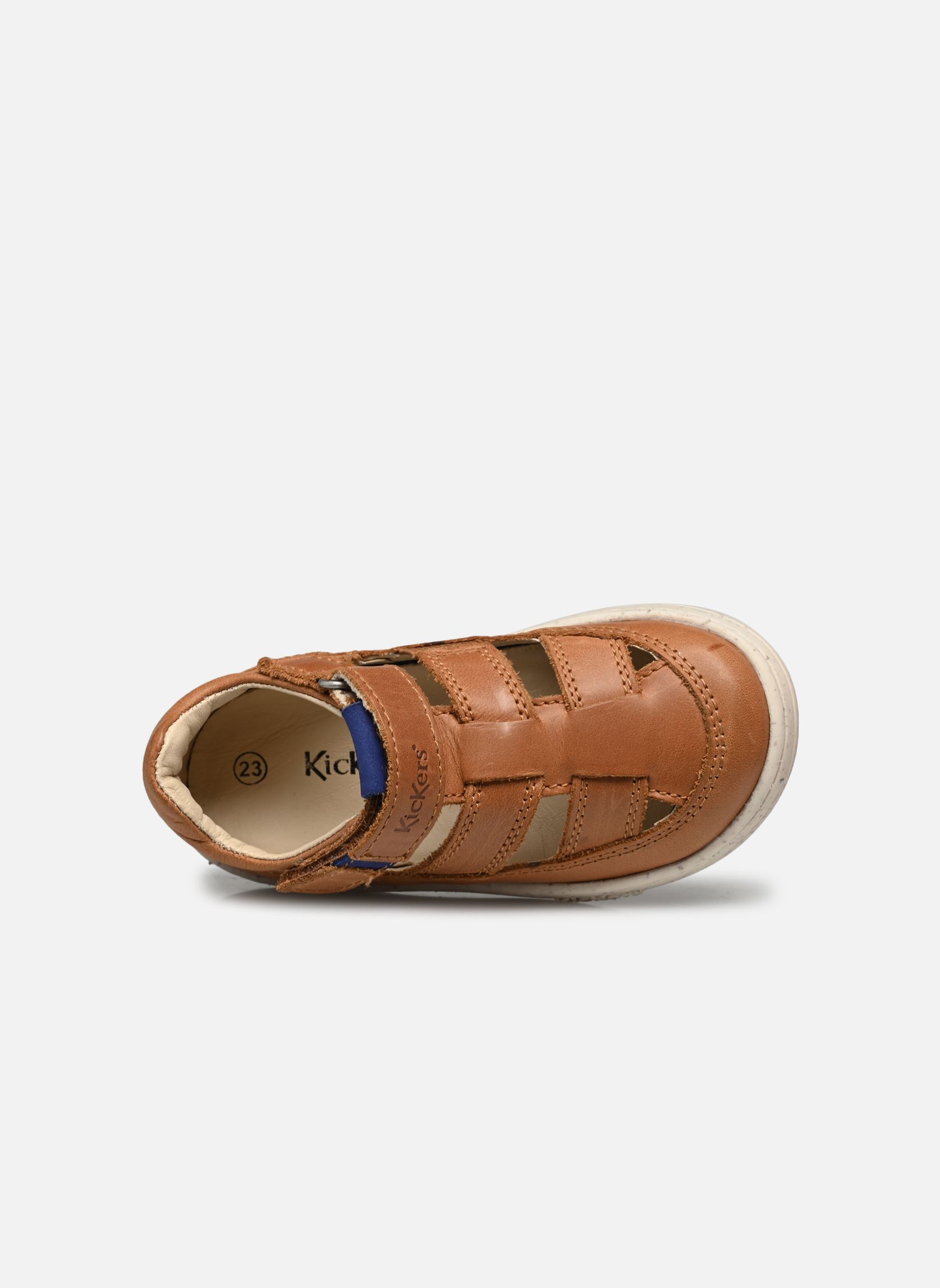 Sandales Tractus garçon marron Kickers Sandales Tractus garçon marron CAMEL BLEU