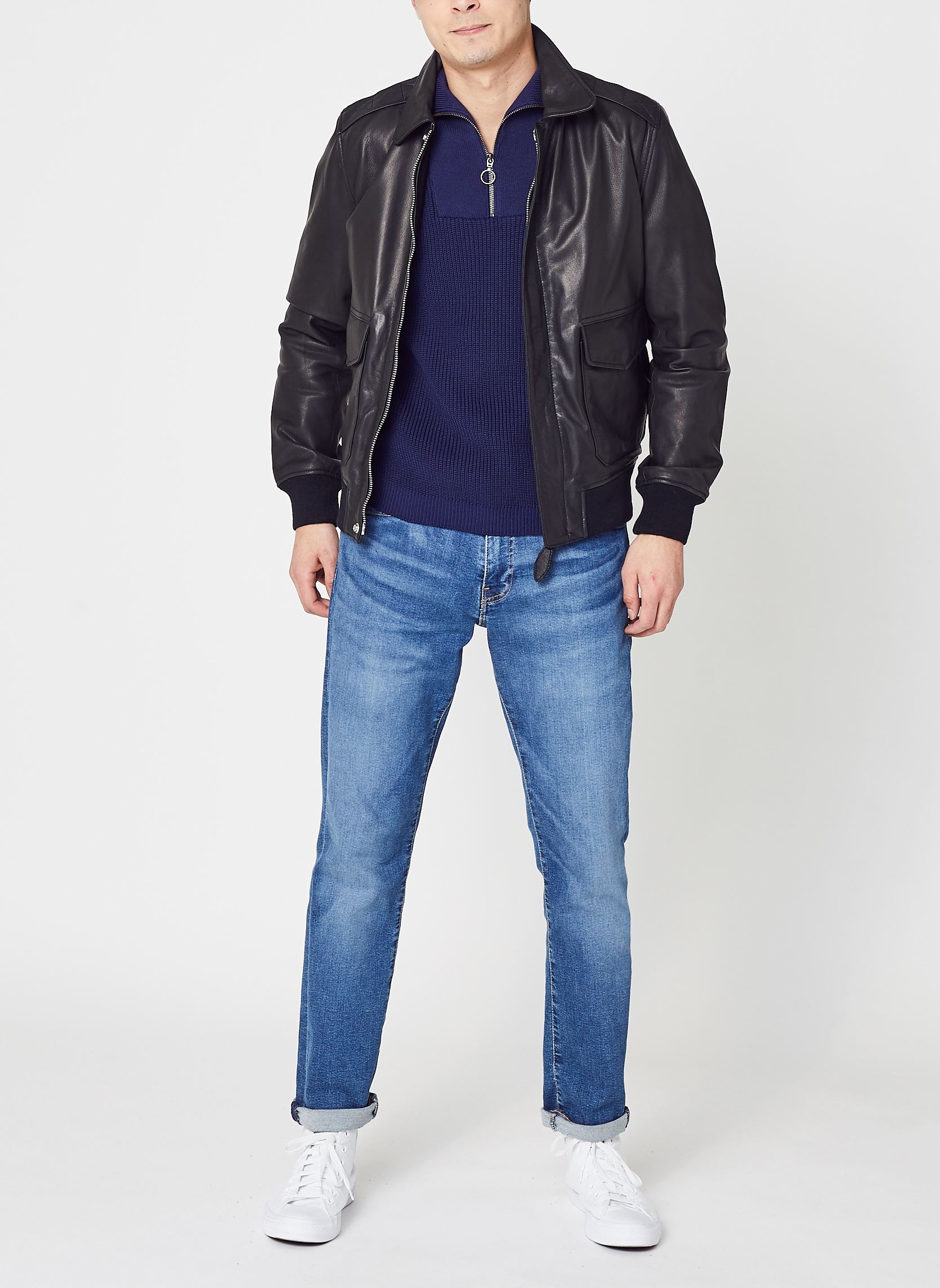 Bomberjacken Lc Fly Vint herren schwarz Schott Bomberjacken Lc Fly Vint herren schwarz BLACK