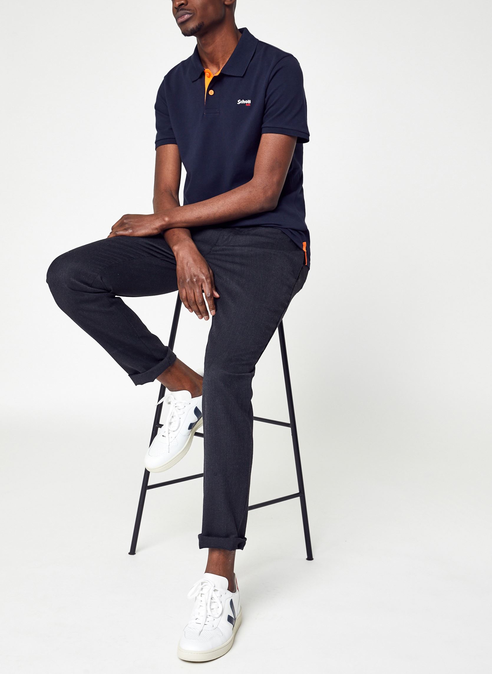 Polos PS Milton homme bleu Schott Polos PS Milton homme bleu NAVY