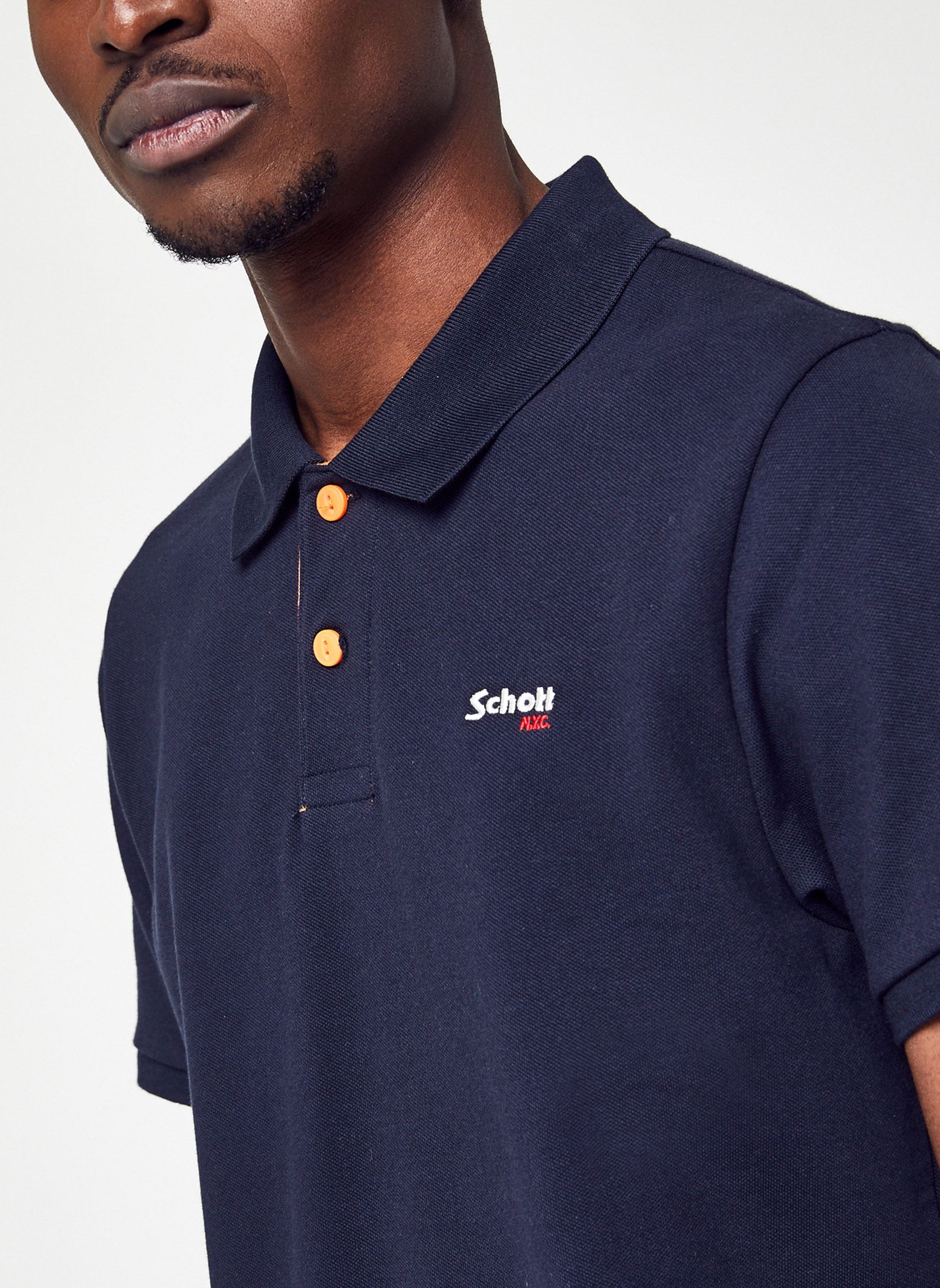 Polos PS Milton homme bleu Schott Polos PS Milton homme bleu NAVY