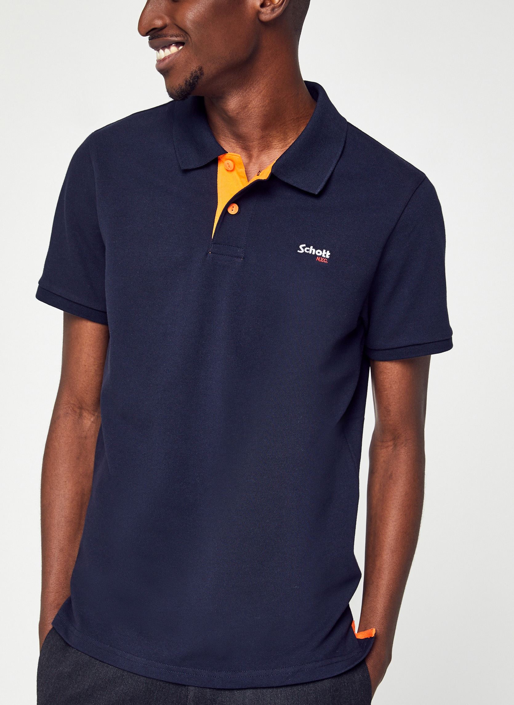 Polos PS Milton homme bleu Schott Polos PS Milton homme bleu NAVY