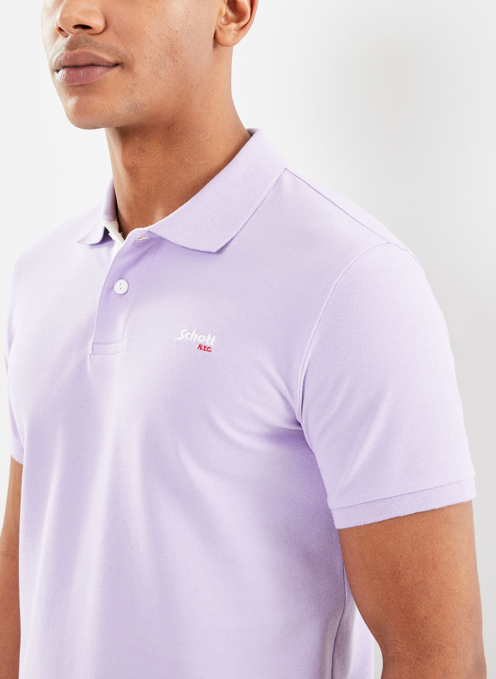 Polos PS Milton homme violet Schott Polos PS Milton homme violet PASTEL PURPLE/W