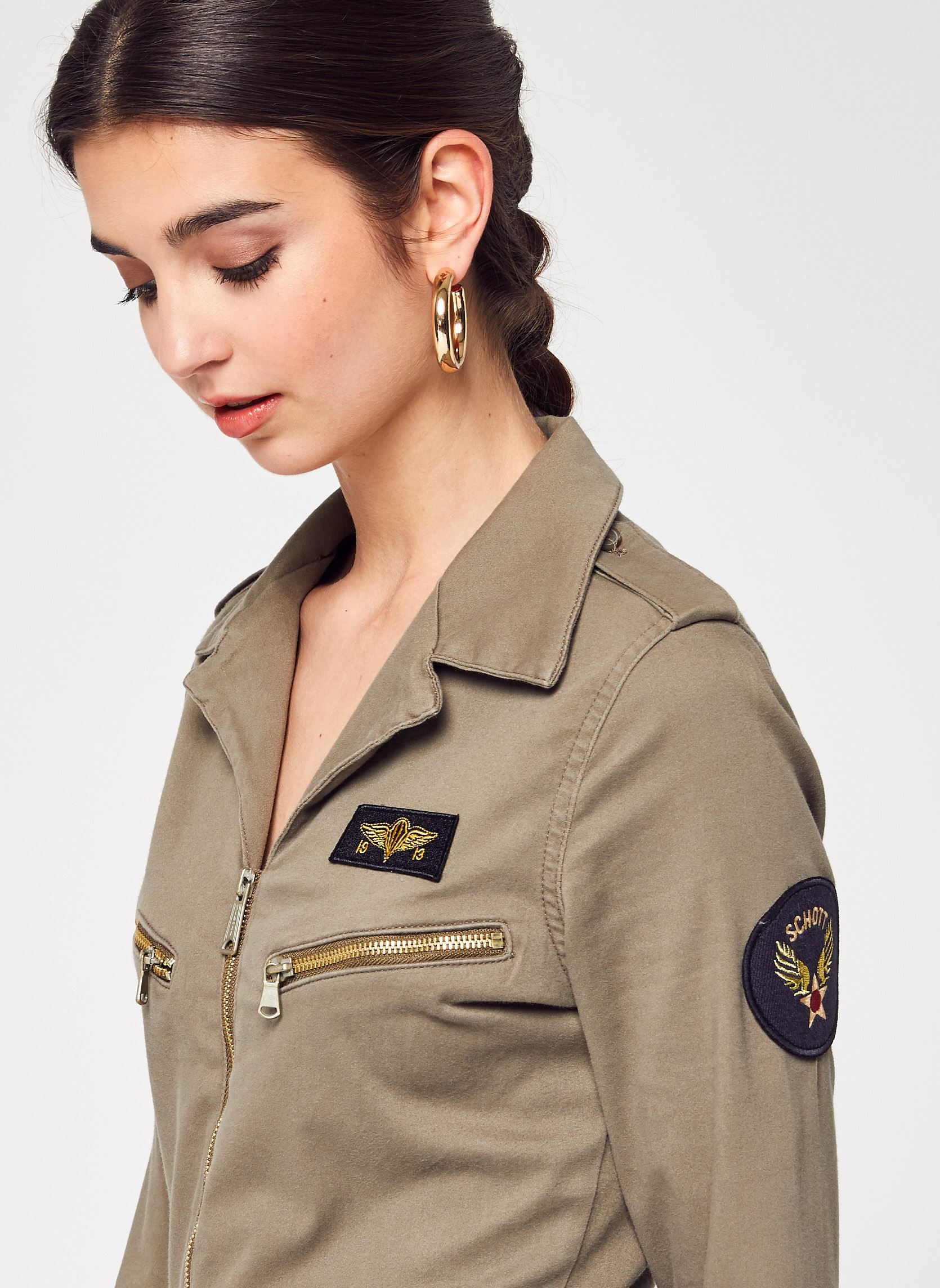 Jumpsuits / Overalls Combinaison-TRJUMP21W damen grün Schott Jumpsuits / Overalls Combinaison-TRJUMP21W damen grün Light Kaki