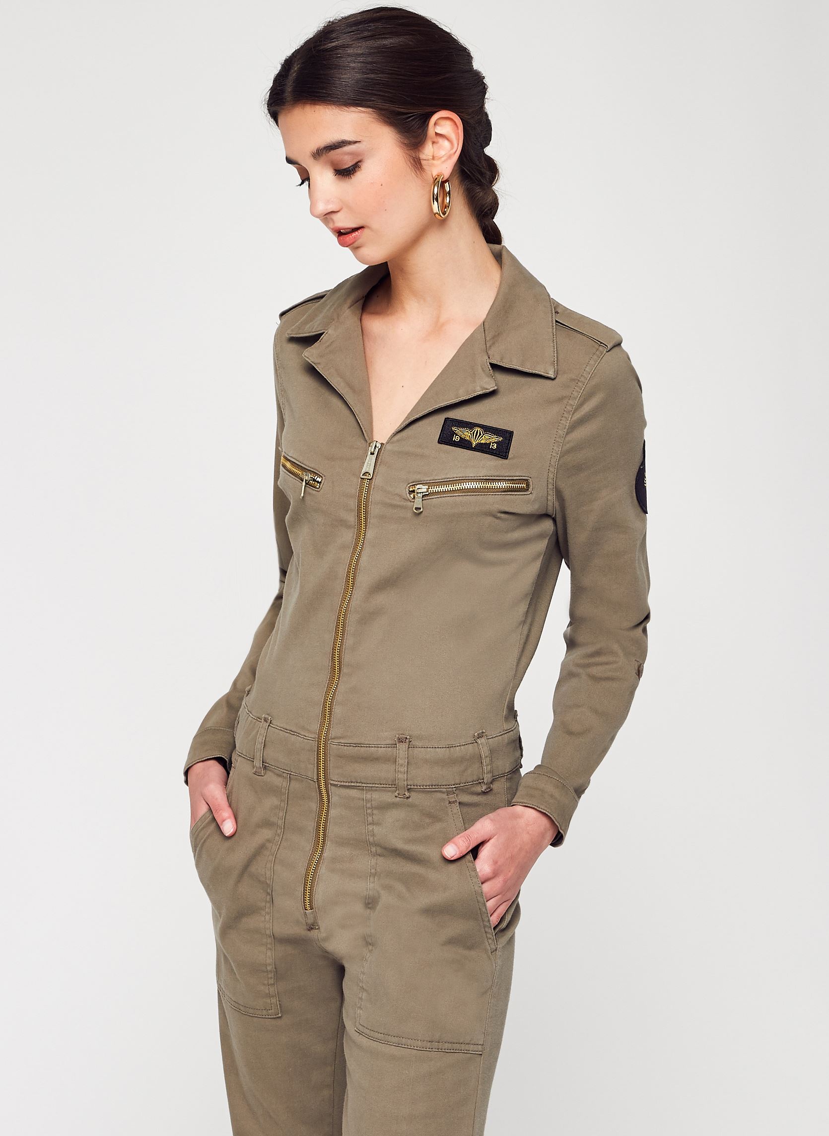 Jumpsuits / Overalls Combinaison-TRJUMP21W damen grün Schott Jumpsuits / Overalls Combinaison-TRJUMP21W damen grün Light Kaki