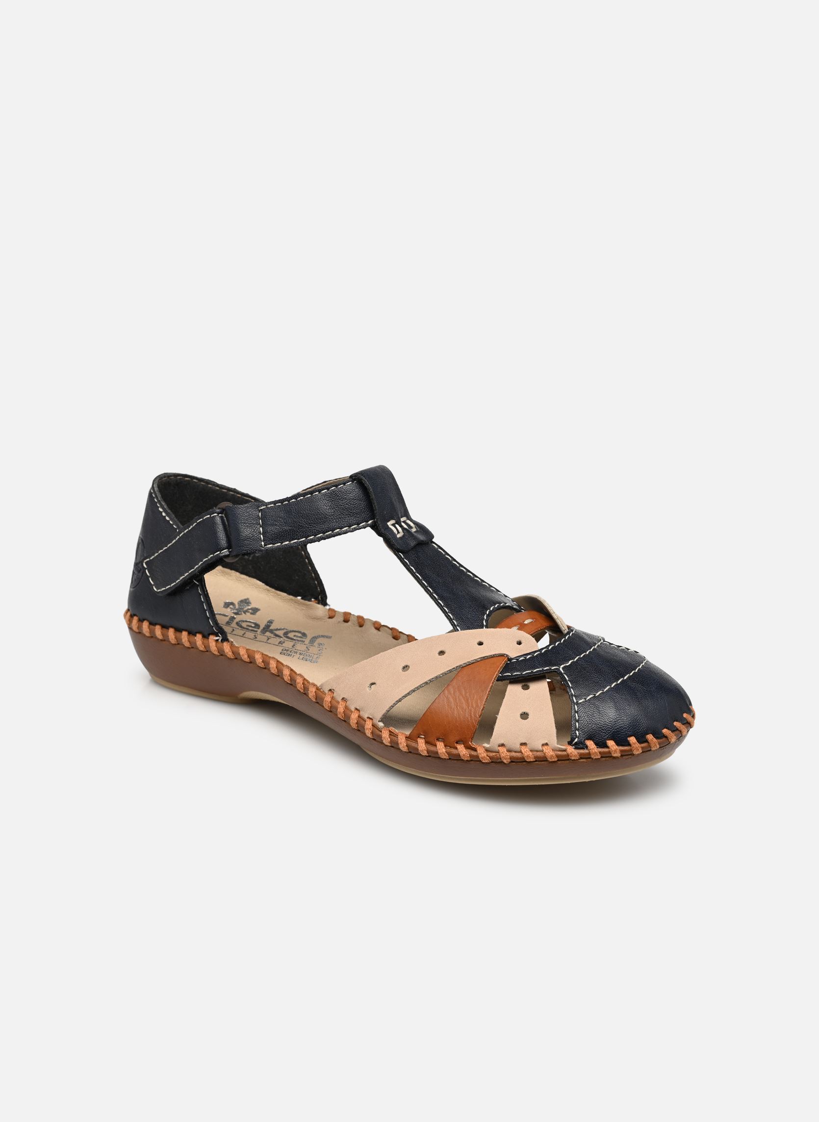 Sandales M1655 femme bleu Rieker Sandales M1655 femme bleu PAZIFIK/NUDE/CAYENNE